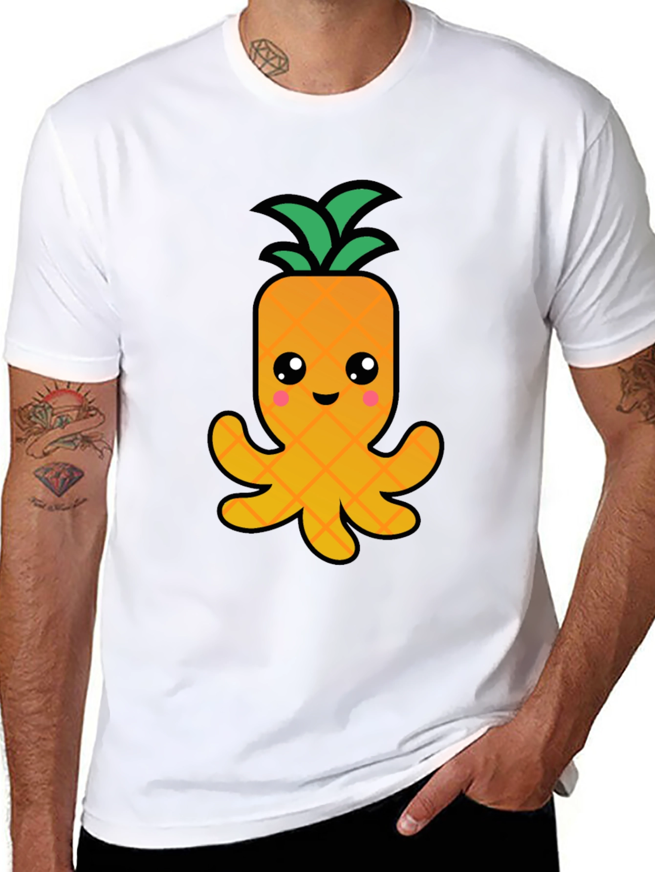Pineapple Octopus Graphic Tee - Fun Kawaii T-Shirt