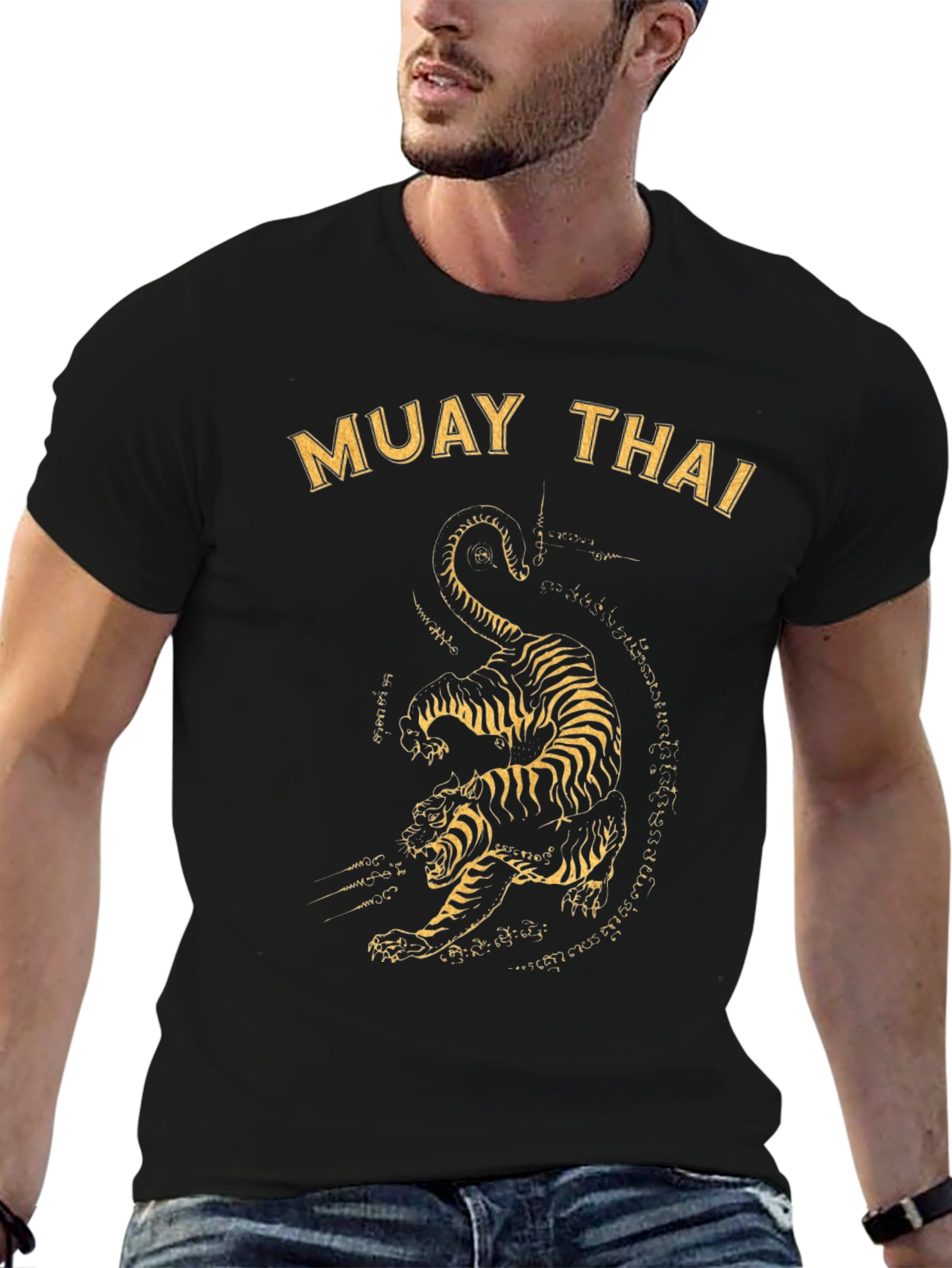 Muay Thai Tiger Graphic Tee - Black