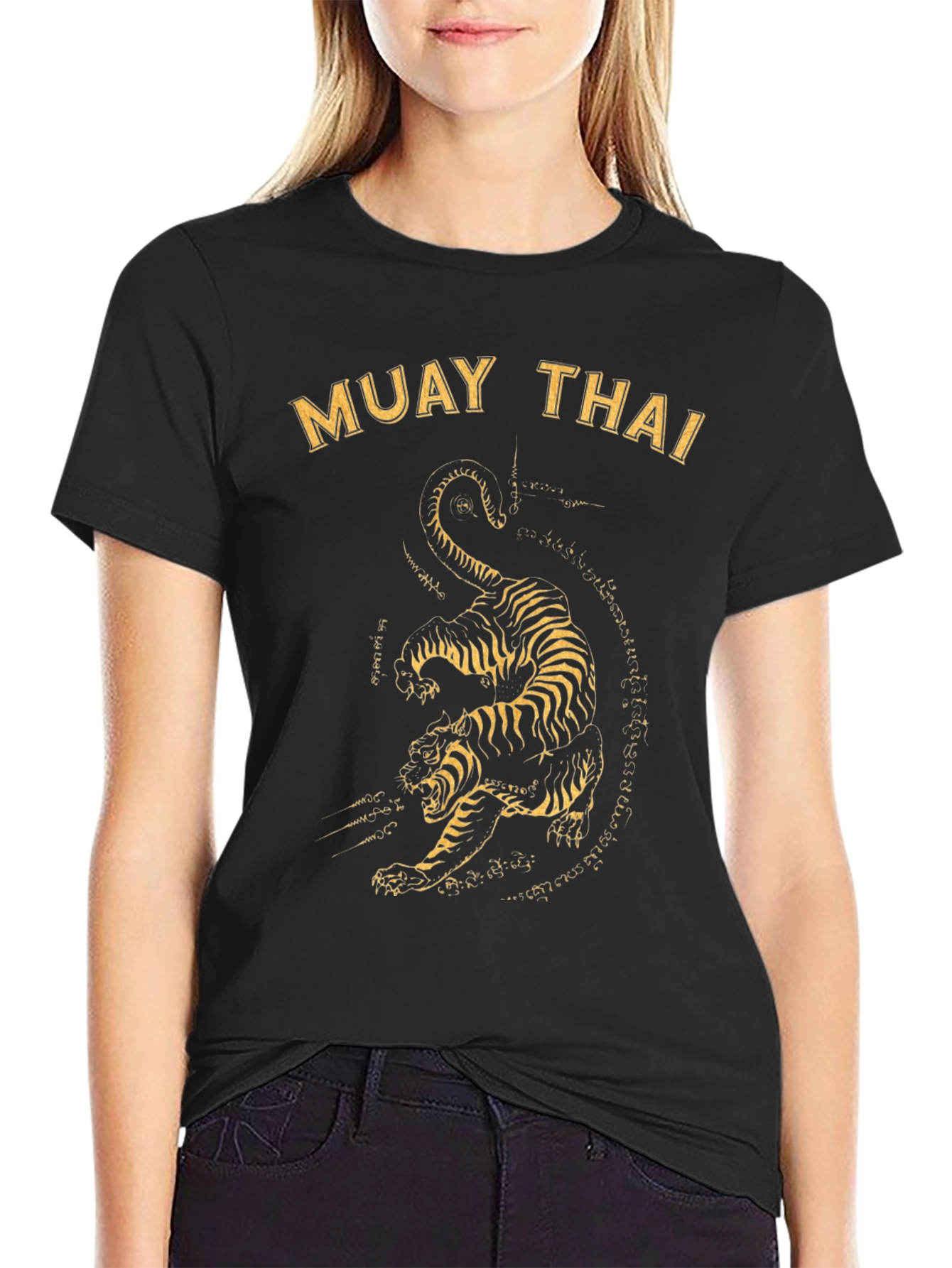 Muay Thai Tiger Graphic Tee - Black