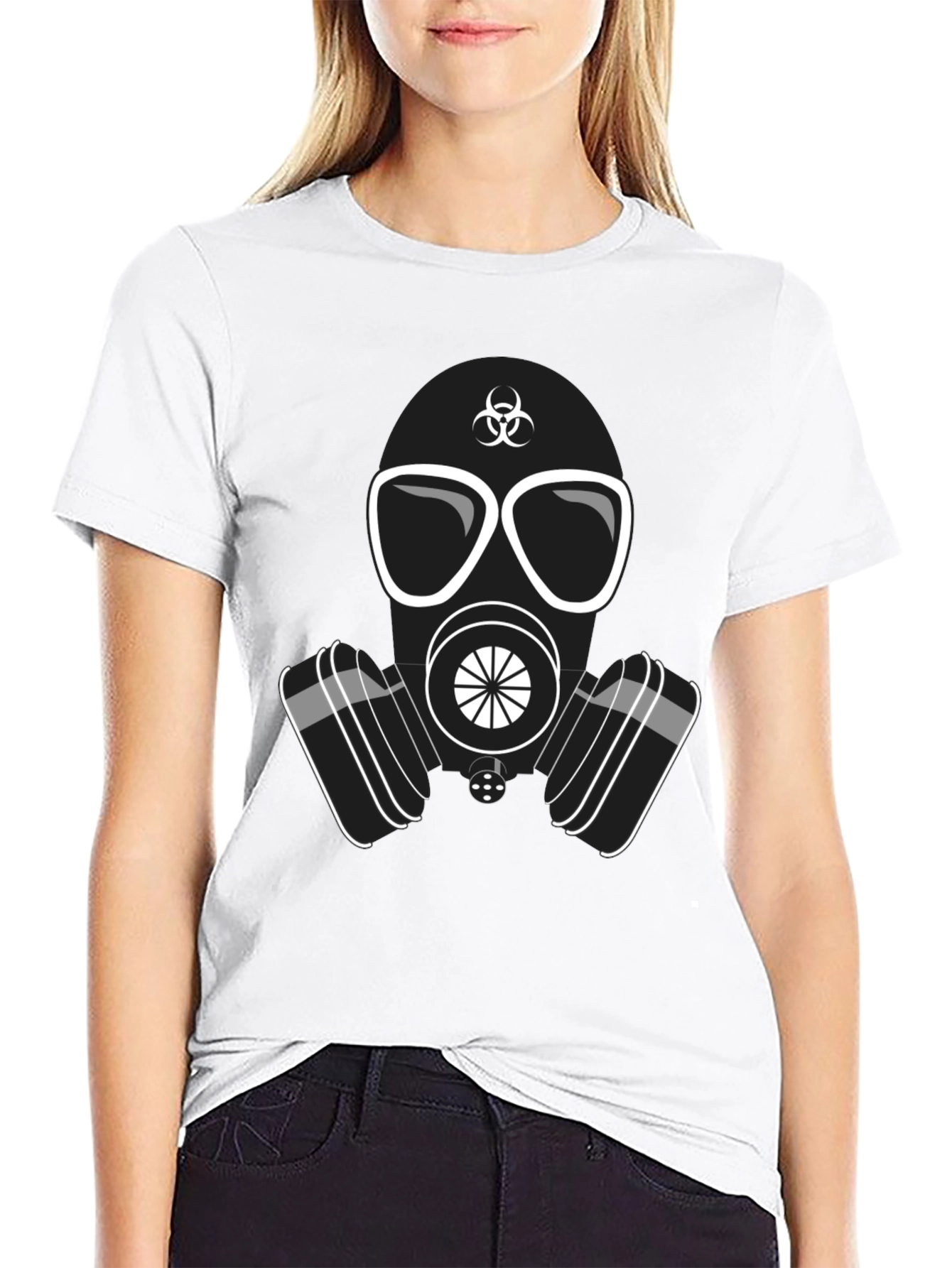 Gas Mask Graphic T-Shirt - Biohazard Design Casual Wear