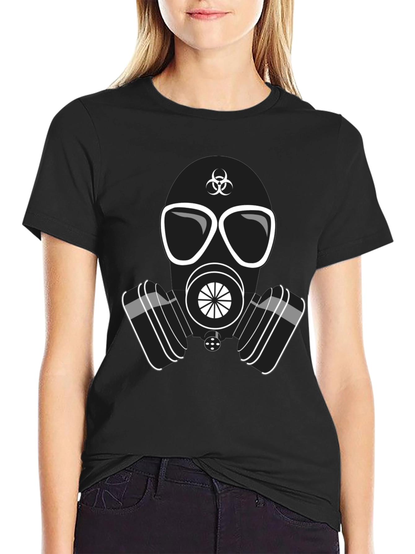 Gas Mask Graphic T-Shirt - Biohazard Design Casual Wear
