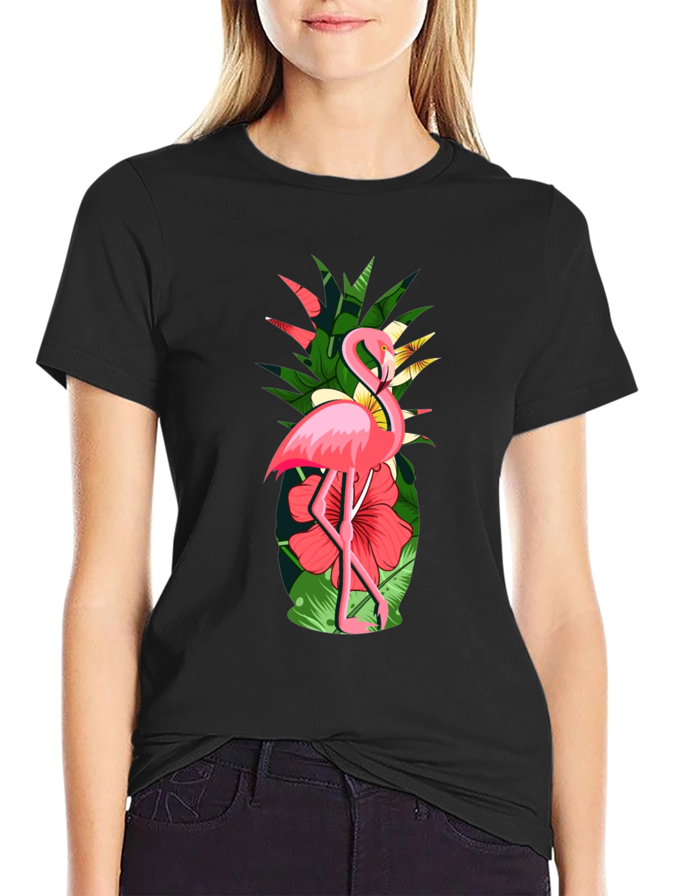 Tropical Flamingo & Pineapple Graphic Tee