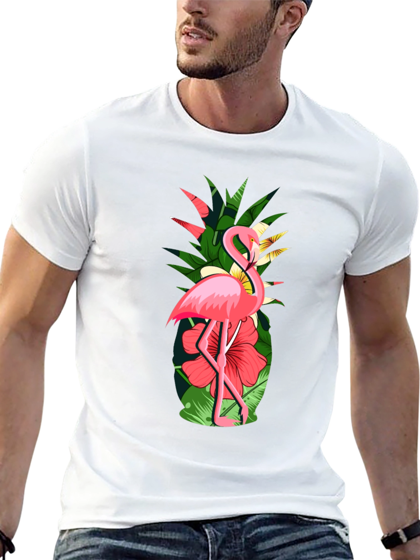 Tropical Flamingo & Pineapple Graphic Tee