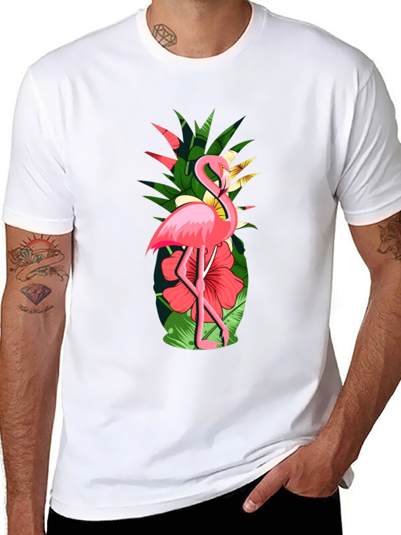 Tropical Flamingo & Pineapple Graphic Tee