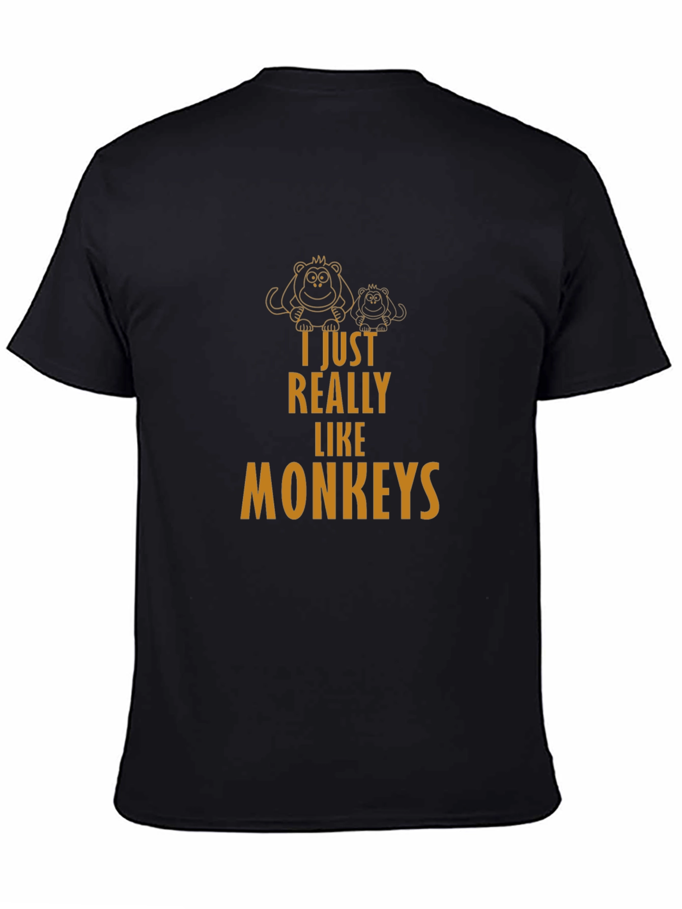 I Just Really Like Monkeys T-Shirt - Black Tee