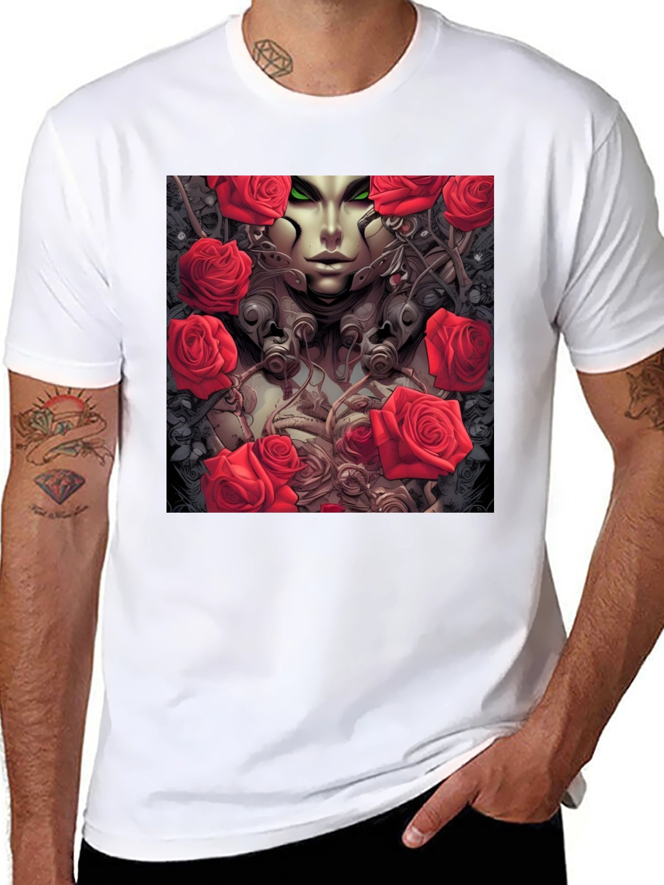 Gothic Rose Queen T-Shirt - Unique Graphic Tee