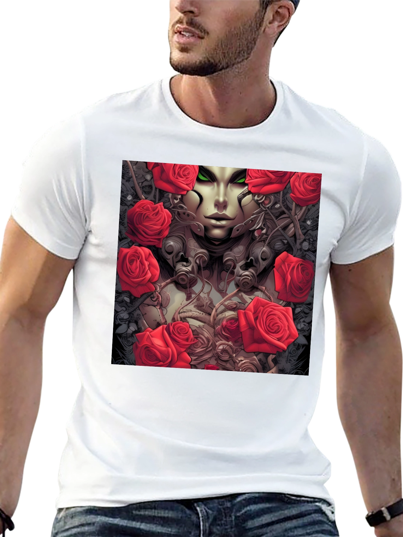 Gothic Rose Queen T-Shirt - Unique Graphic Tee