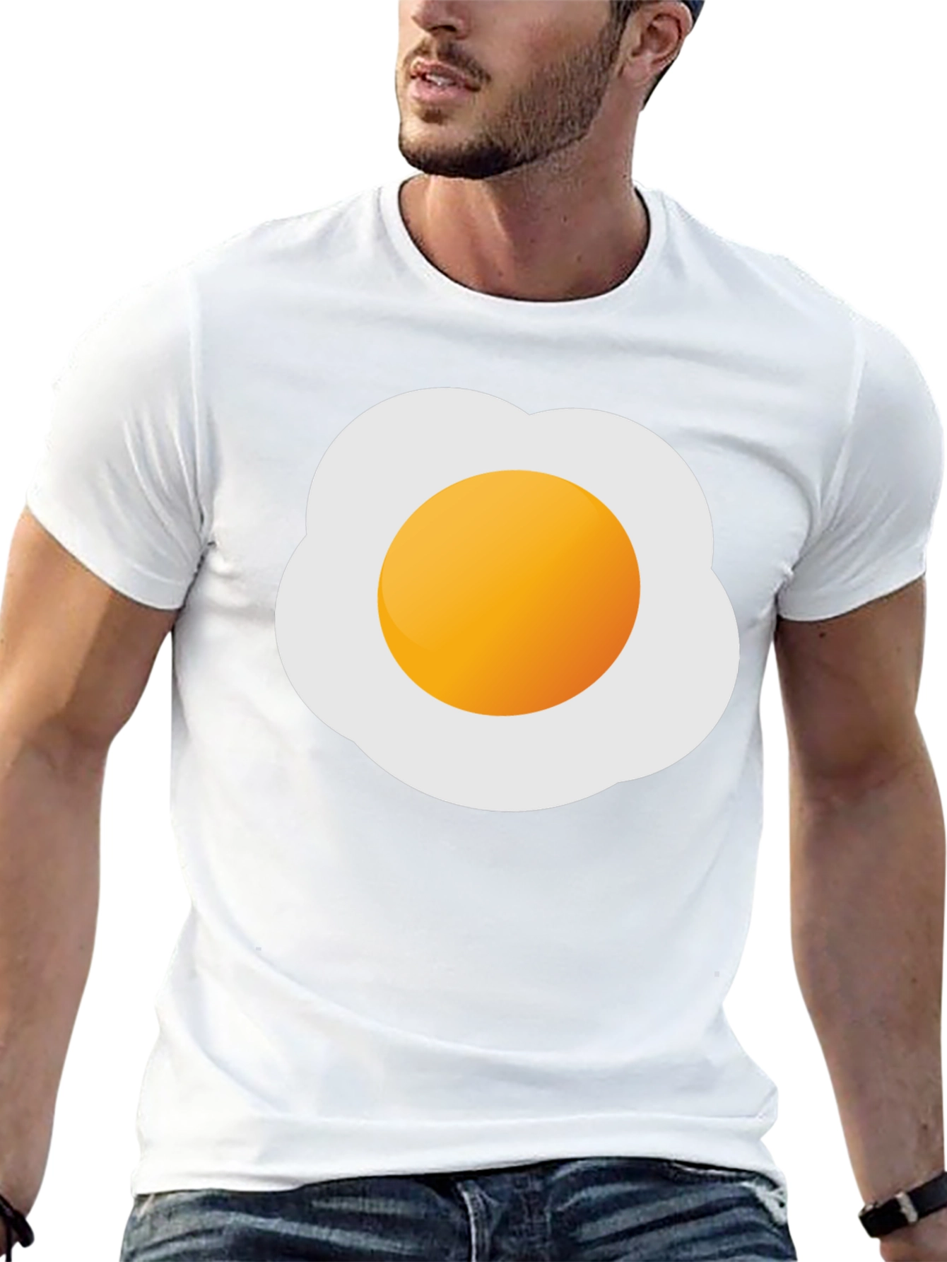 Fried Egg Graphic Tee - Novelty Casual T-Shirt