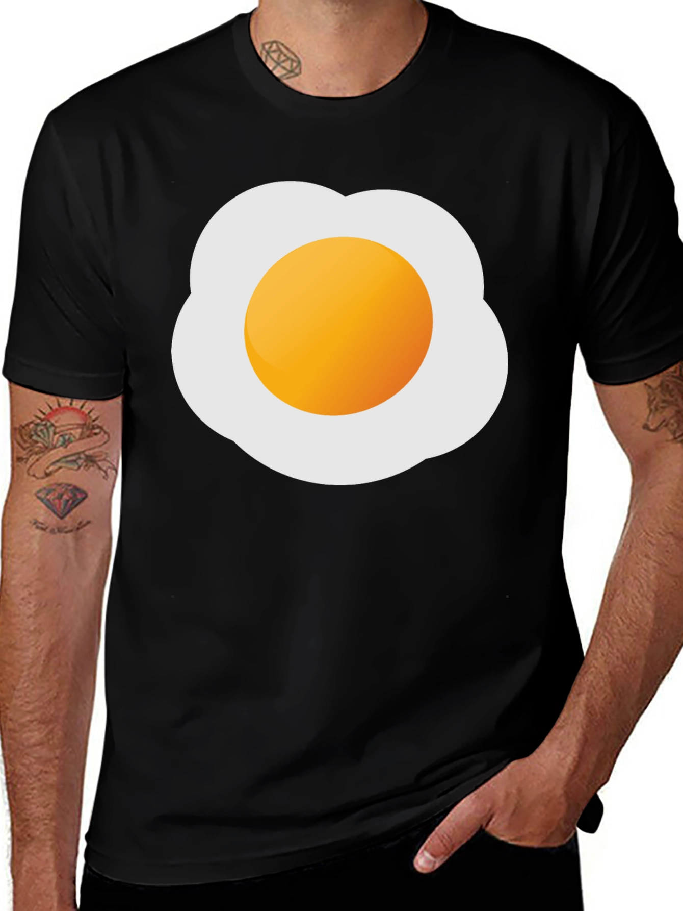Fried Egg Graphic Tee - Novelty Casual T-Shirt