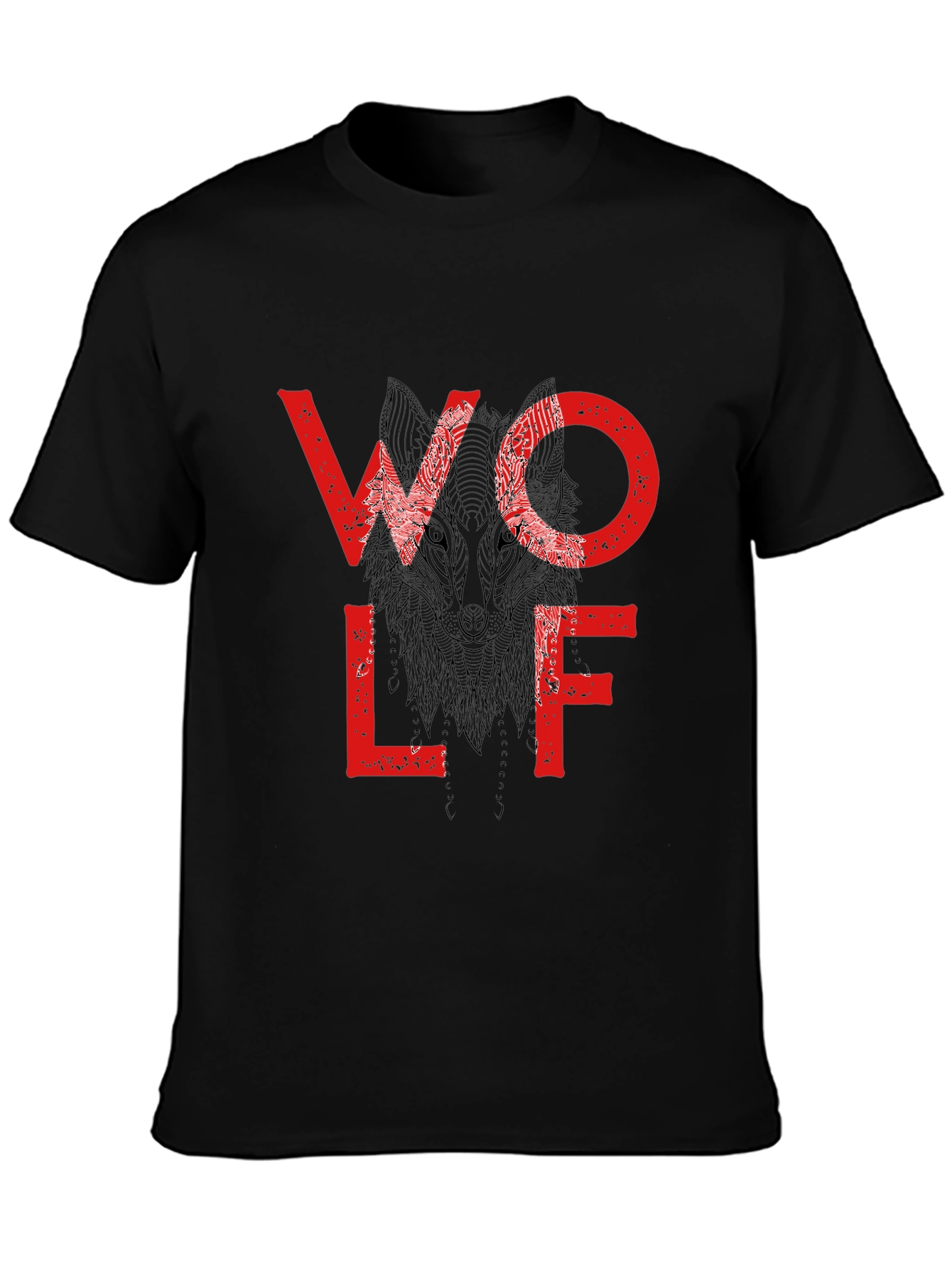 Wolf Graphic Print Crewneck T-Shirt