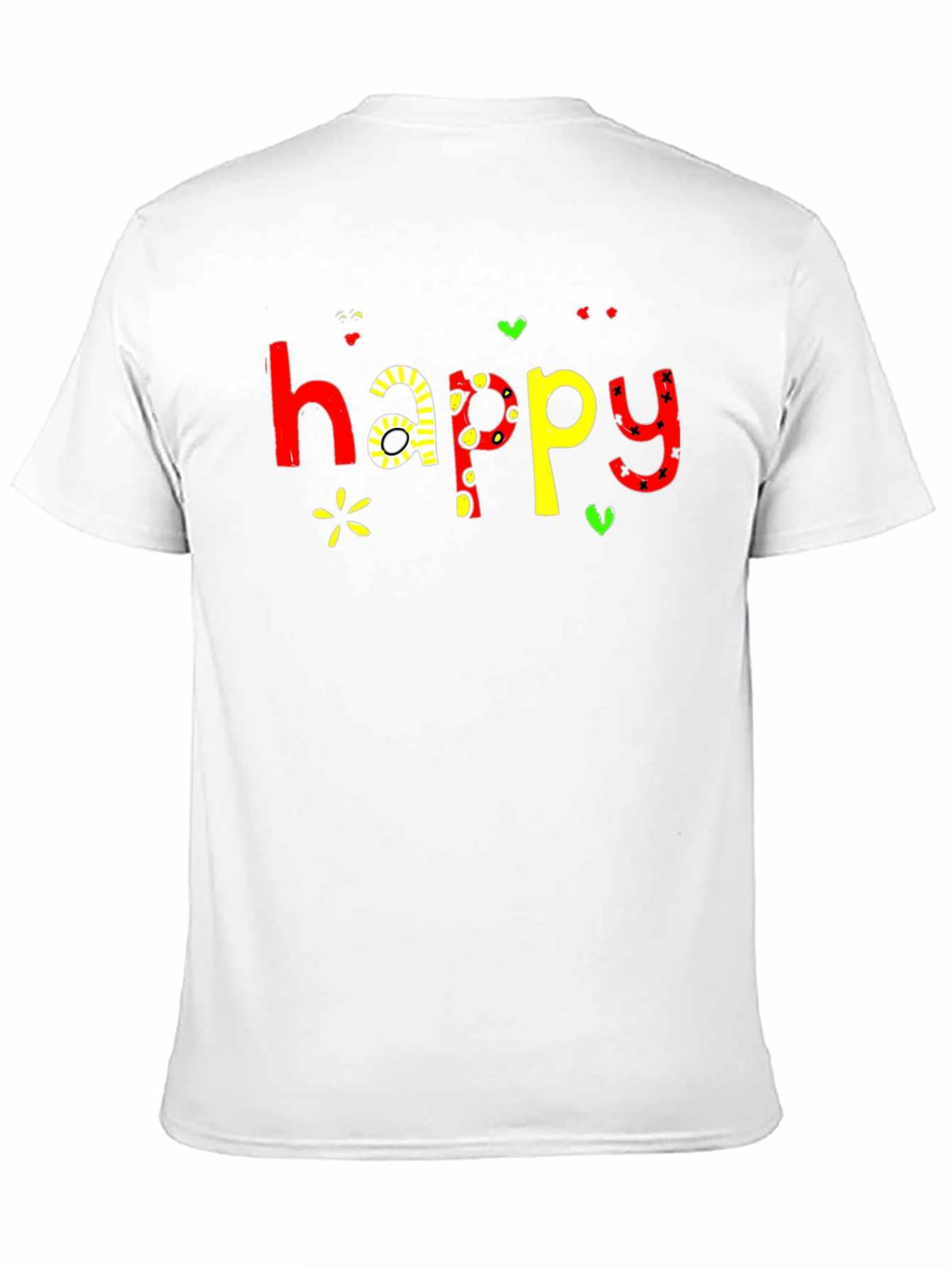 Happy Graphic Print Black T-Shirt