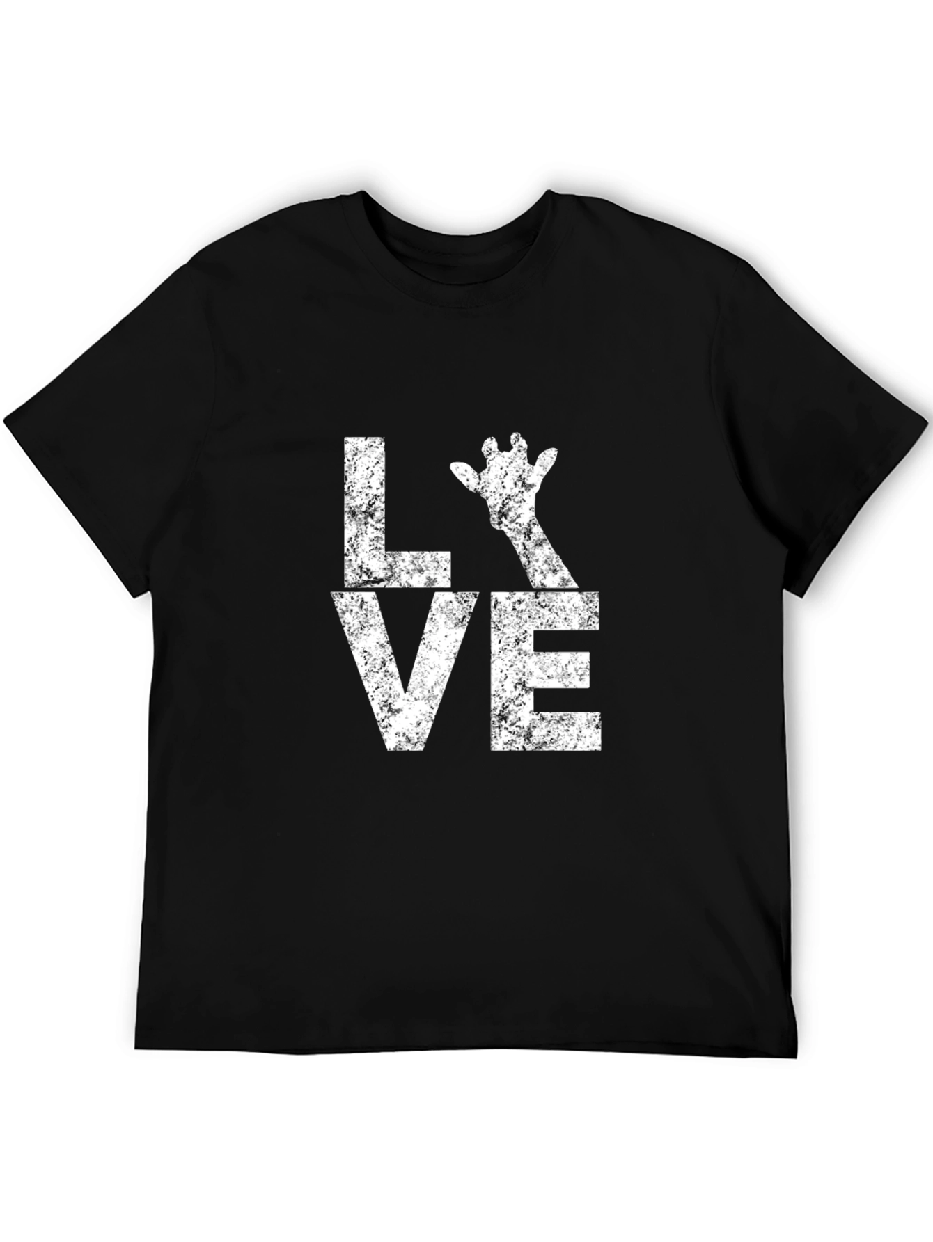 Love Giraffe Graphic Tee - Unisex Black T-Shirt