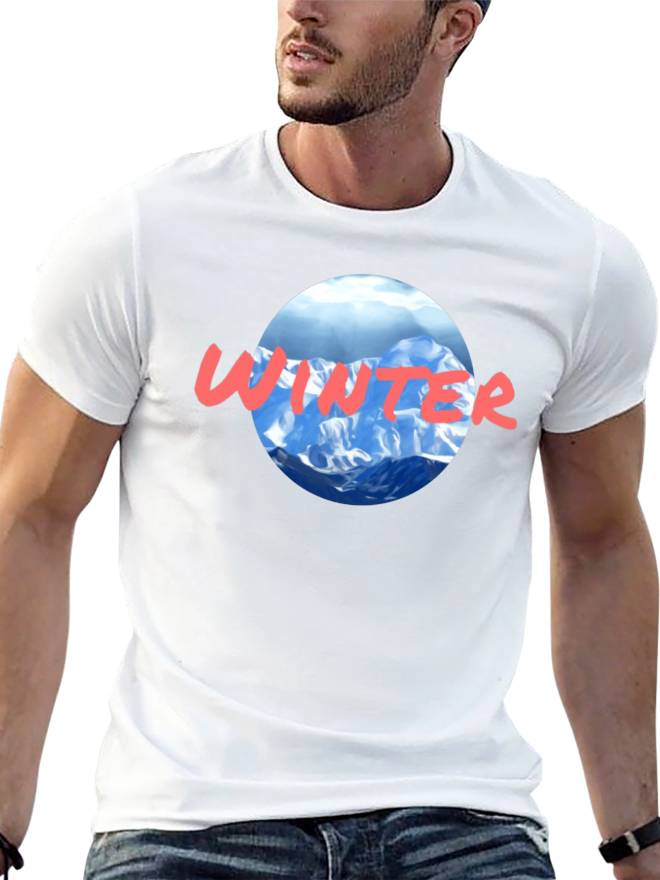 Winter Graphic T-Shirt - Mountain Scene