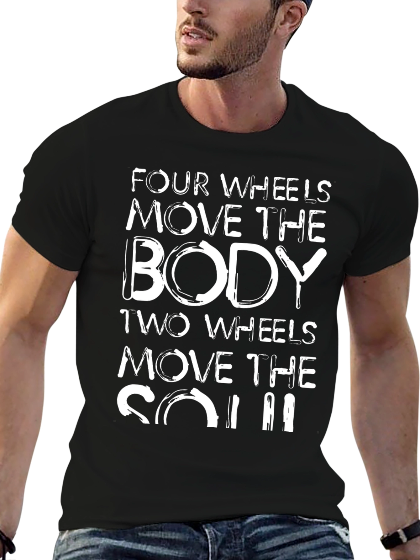 Four Wheels Body Two Wheels Soul Graphic Tee