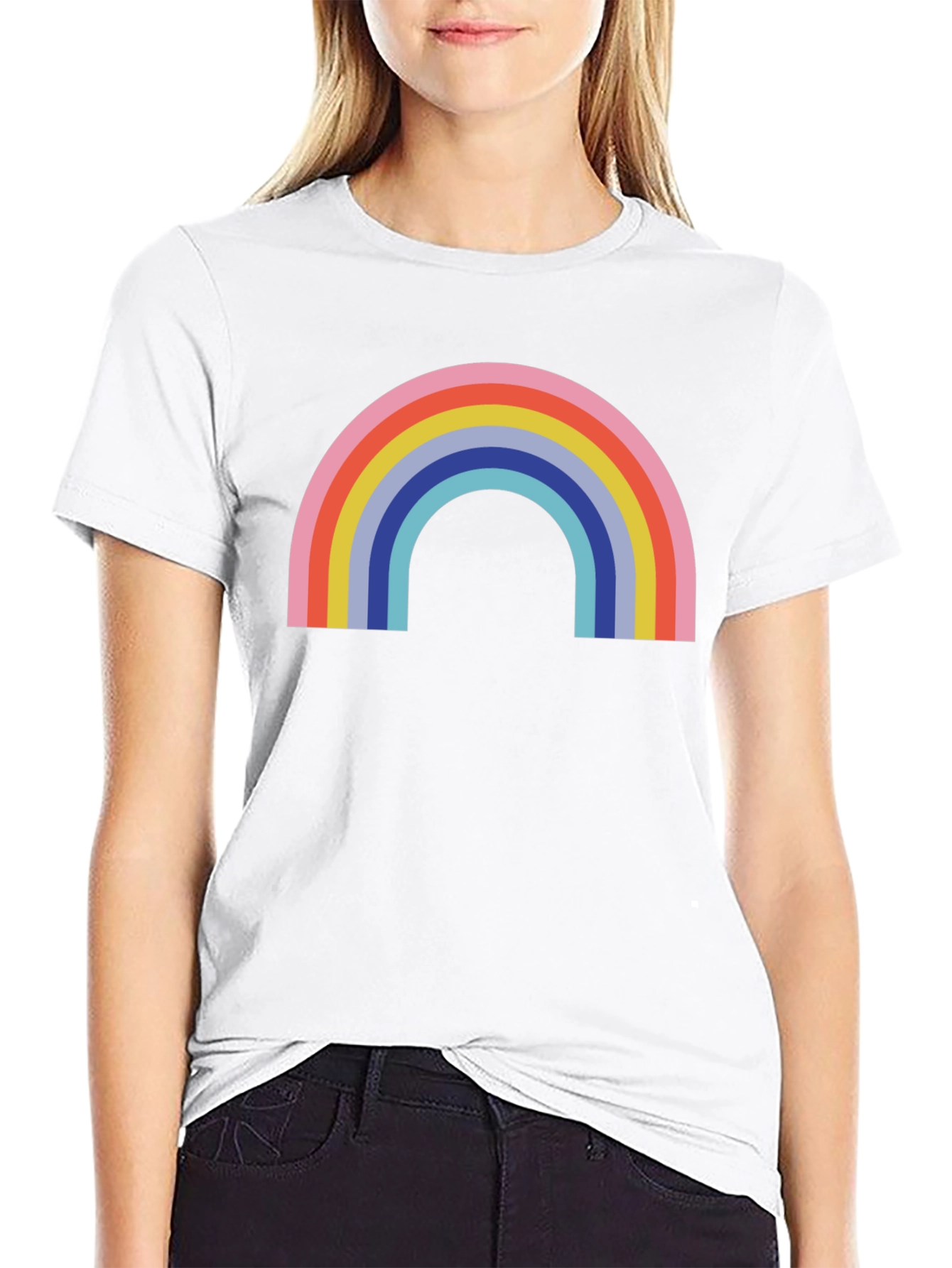 Retro Rainbow Graphic Tee - Classic Comfort