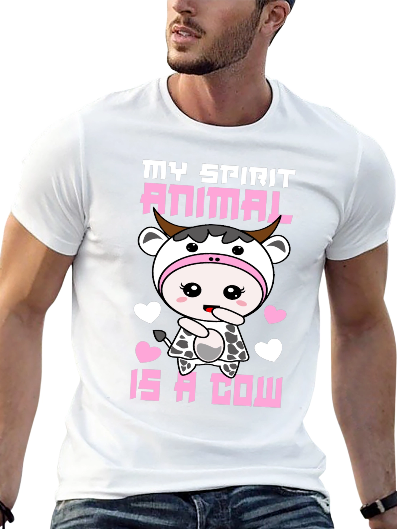 Cute Cow Spirit Animal Graphic T-Shirt