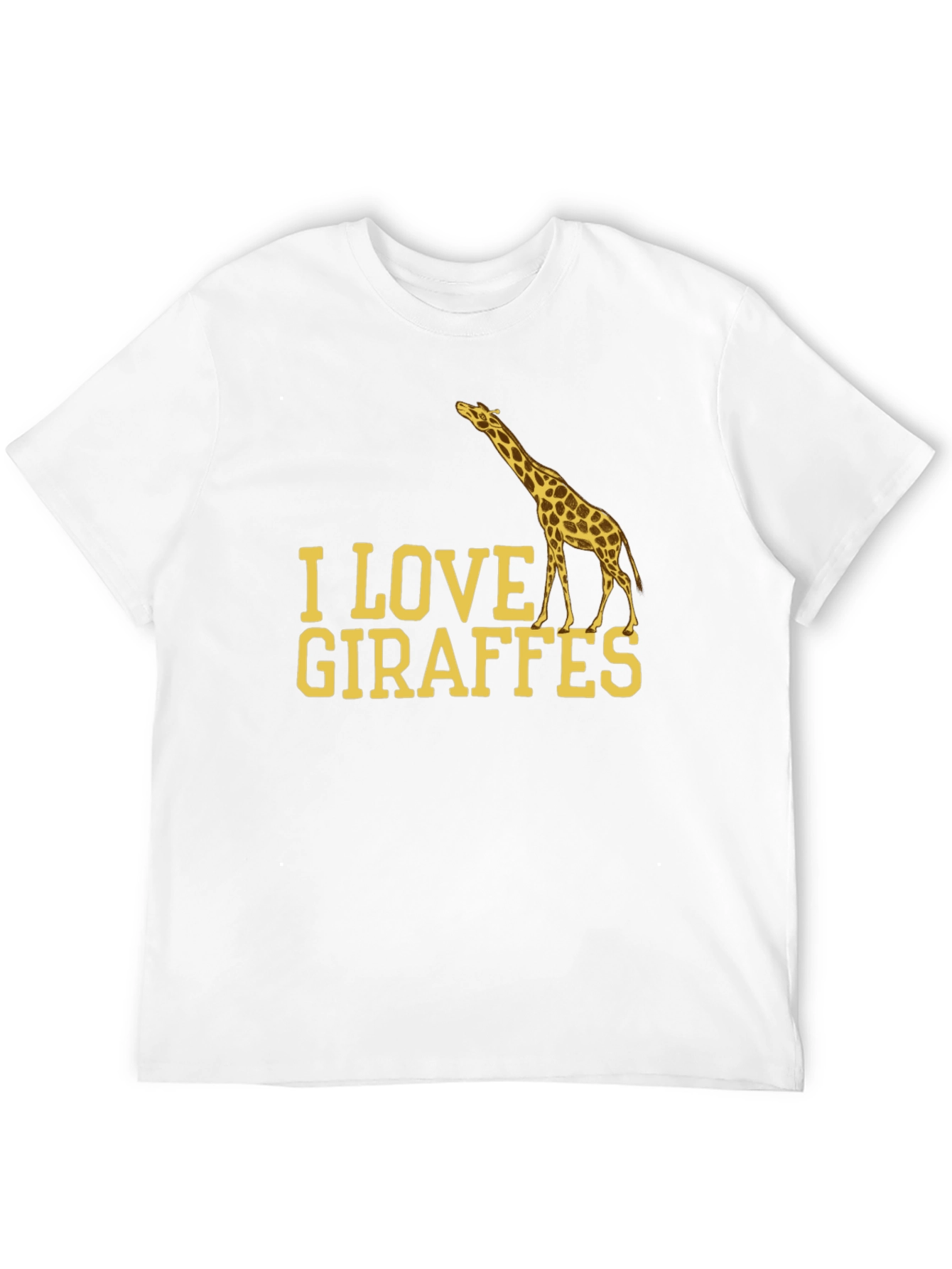 I Love Giraffes Black T-Shirt