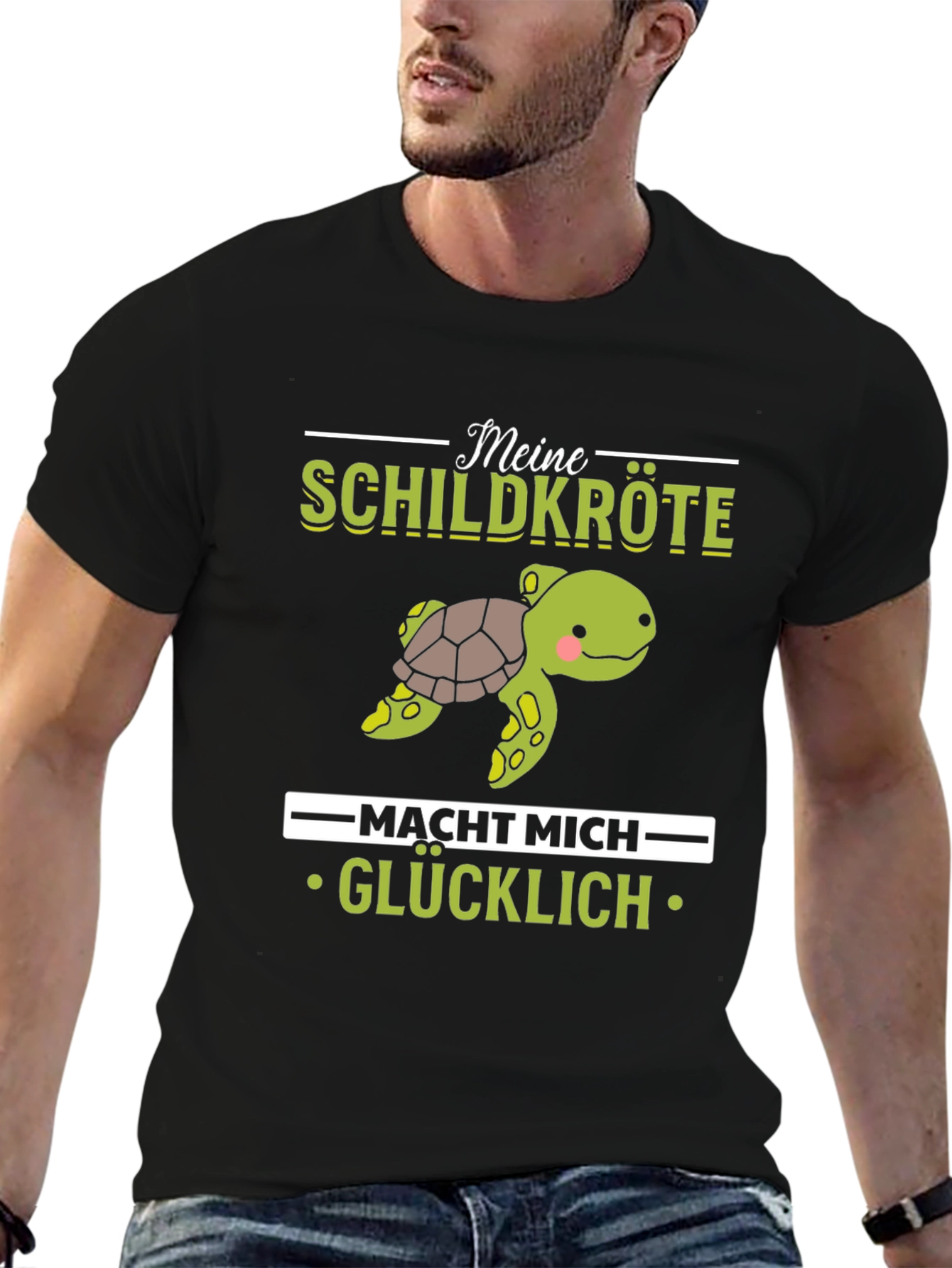 Turtle Makes Me Happy Graphic T-Shirt