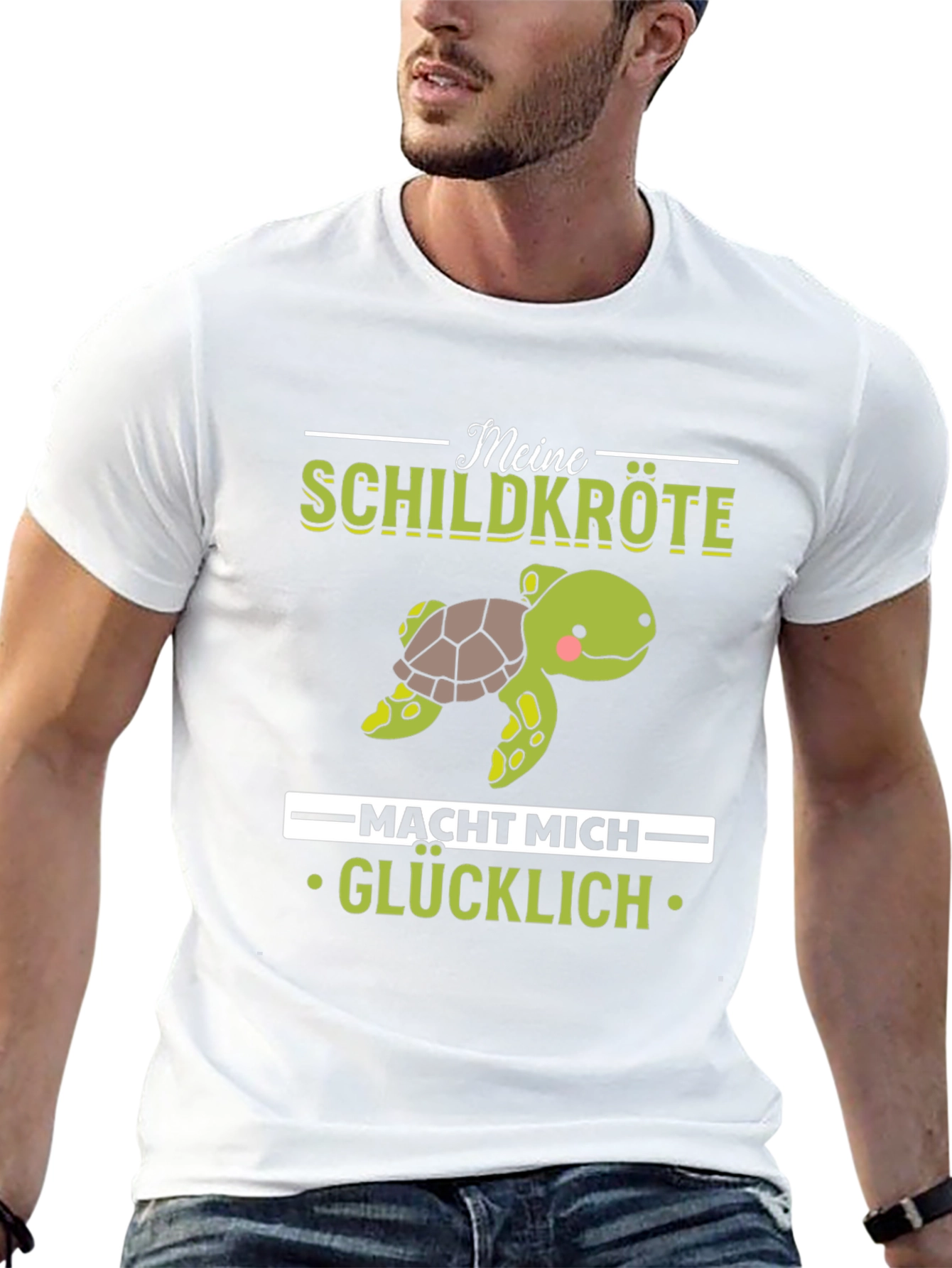 Turtle Makes Me Happy Graphic T-Shirt