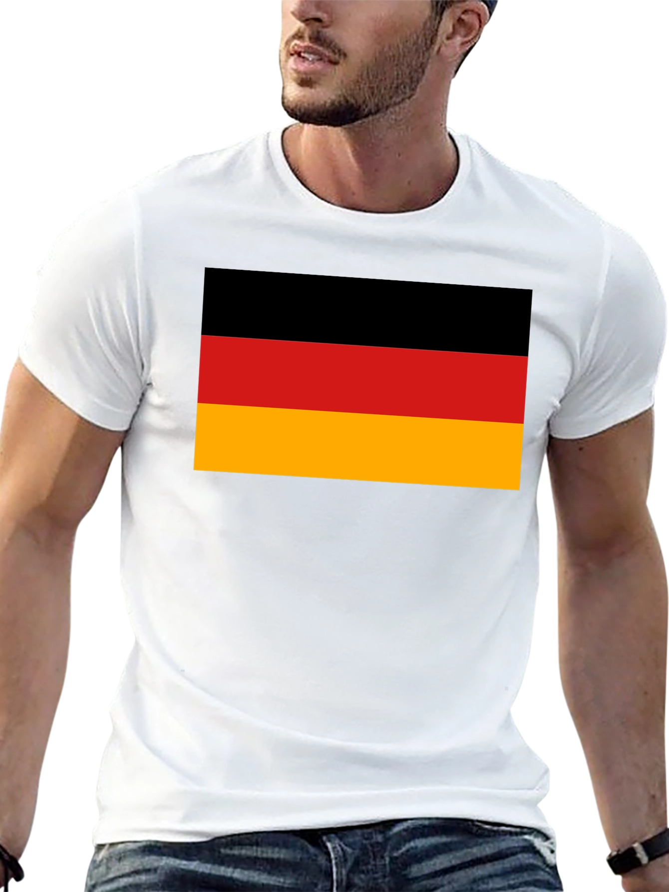German Flag T-Shirt - Black Cotton Tee