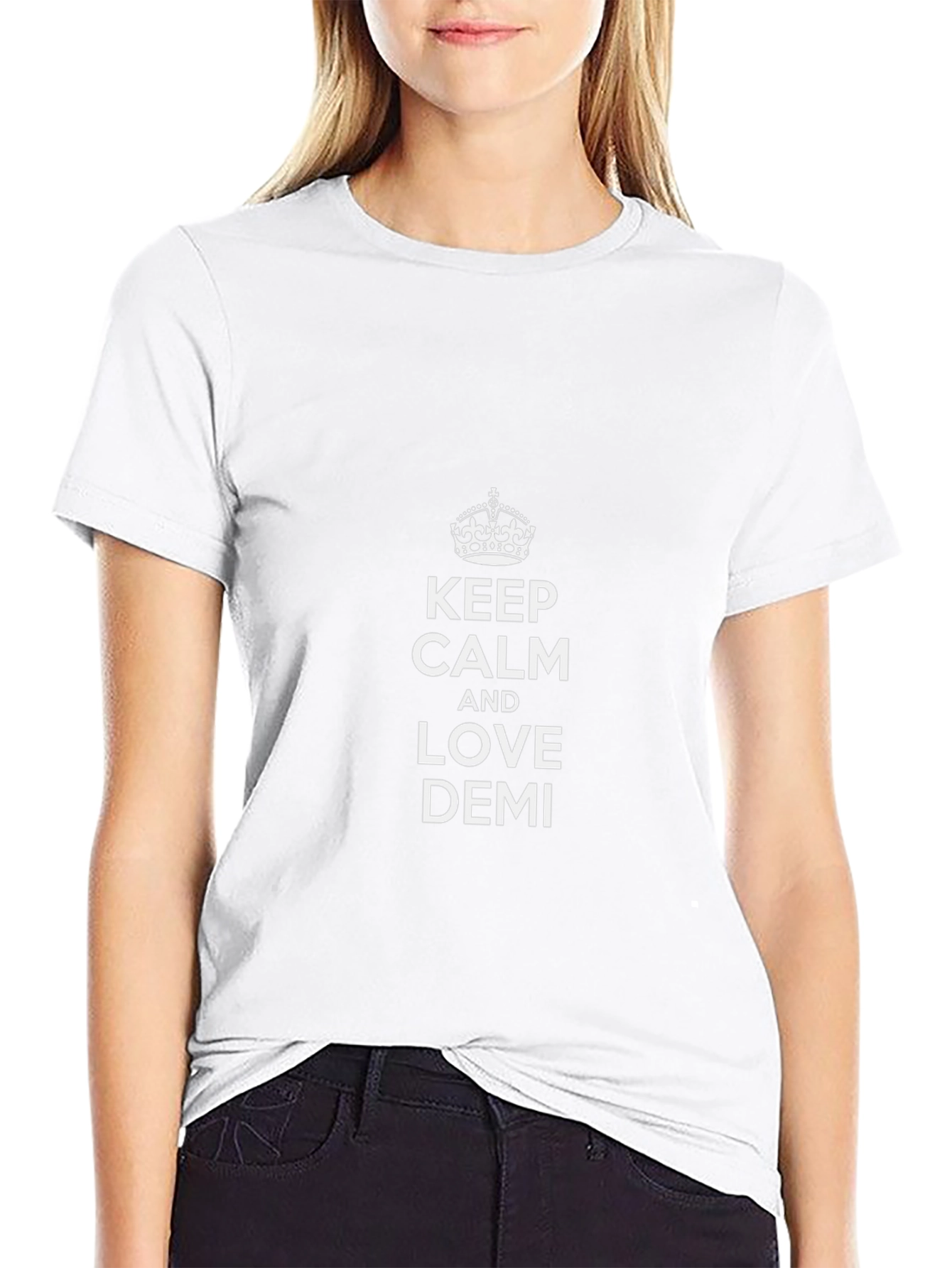 Keep Calm & Love Demi Black Graphic Tee
