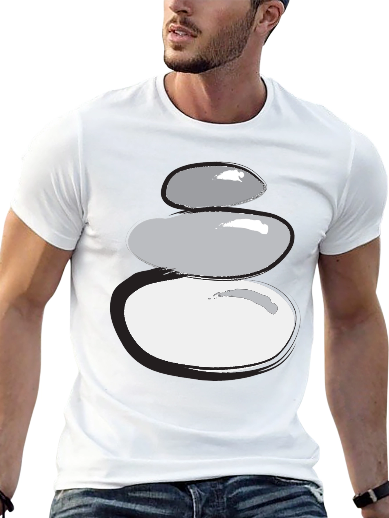 Stacked Stones Graphic Tee - Zen Style