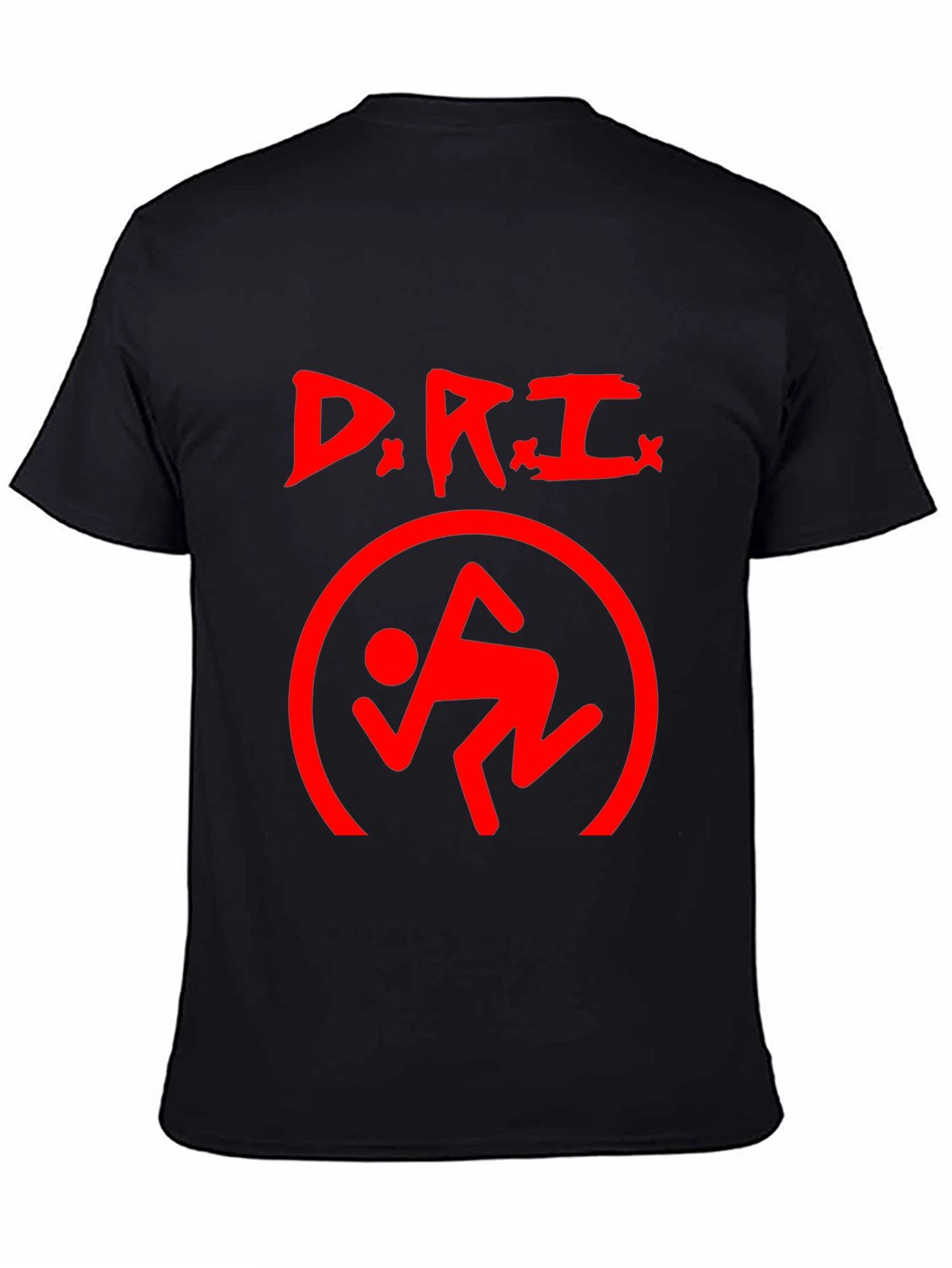 D.R.I. Logo Black T-Shirt - Red Graphic Print