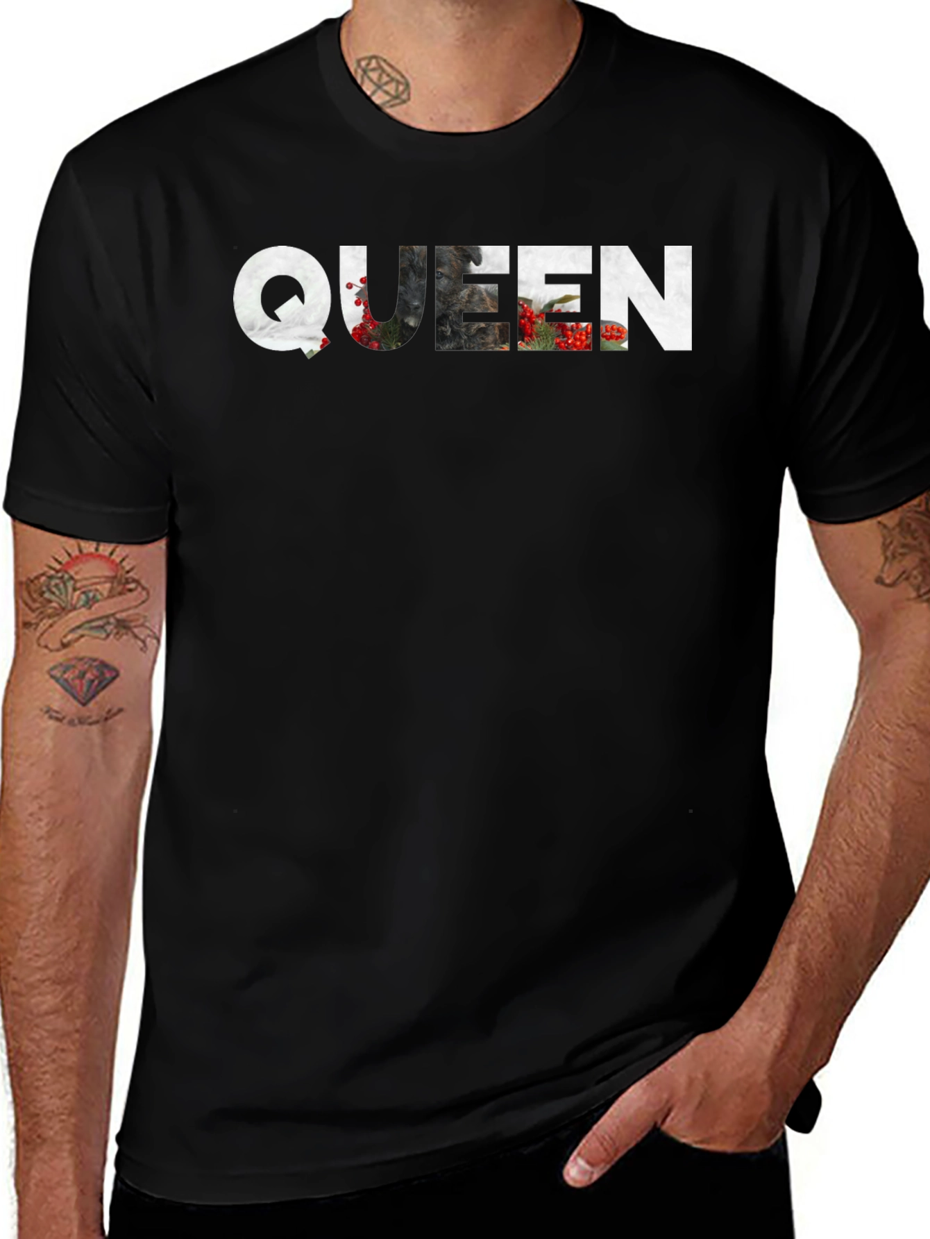 Queen Graphic Print Black Tee