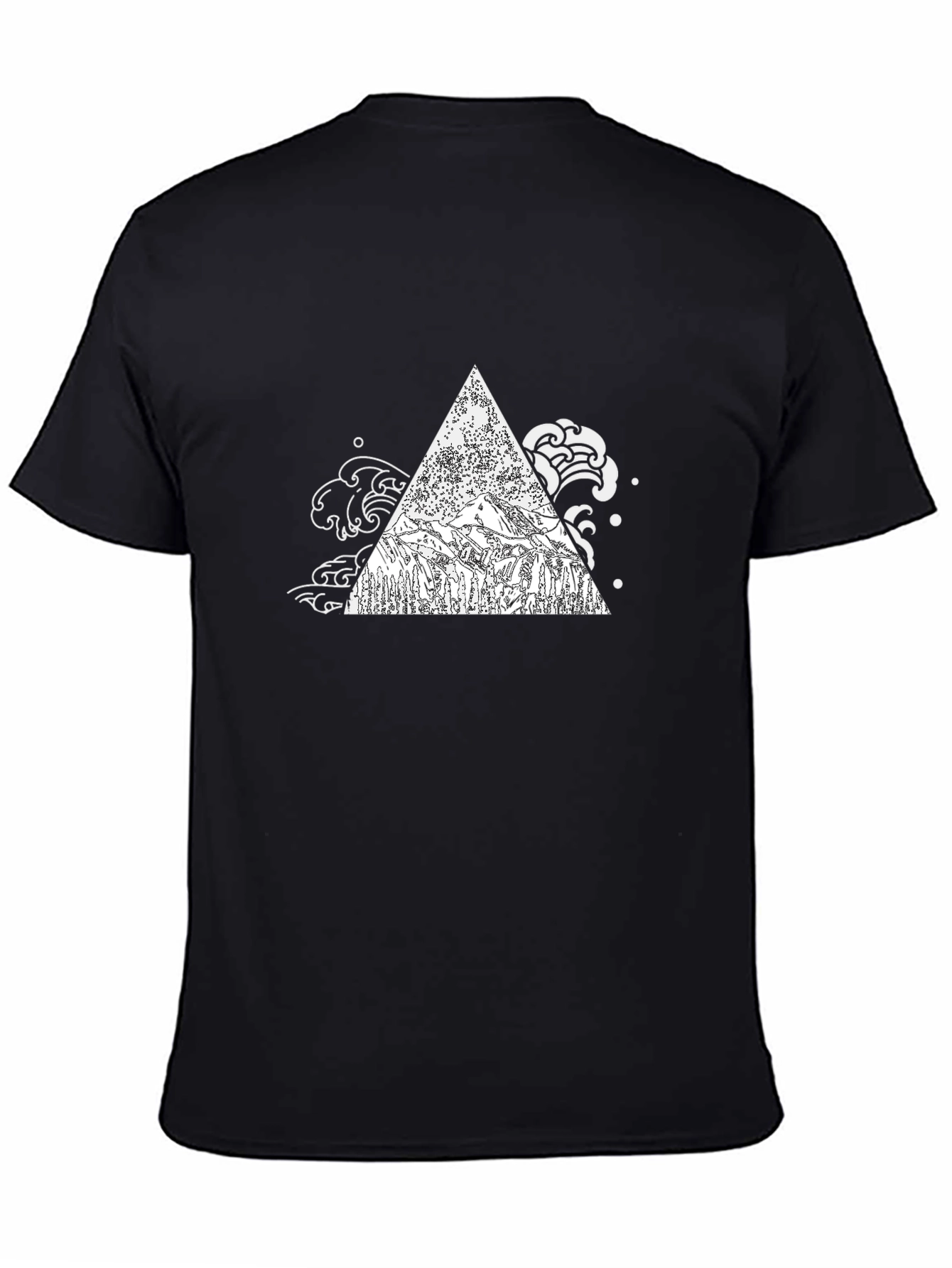 Mountain Peak Triangle Graphic Tee - Black