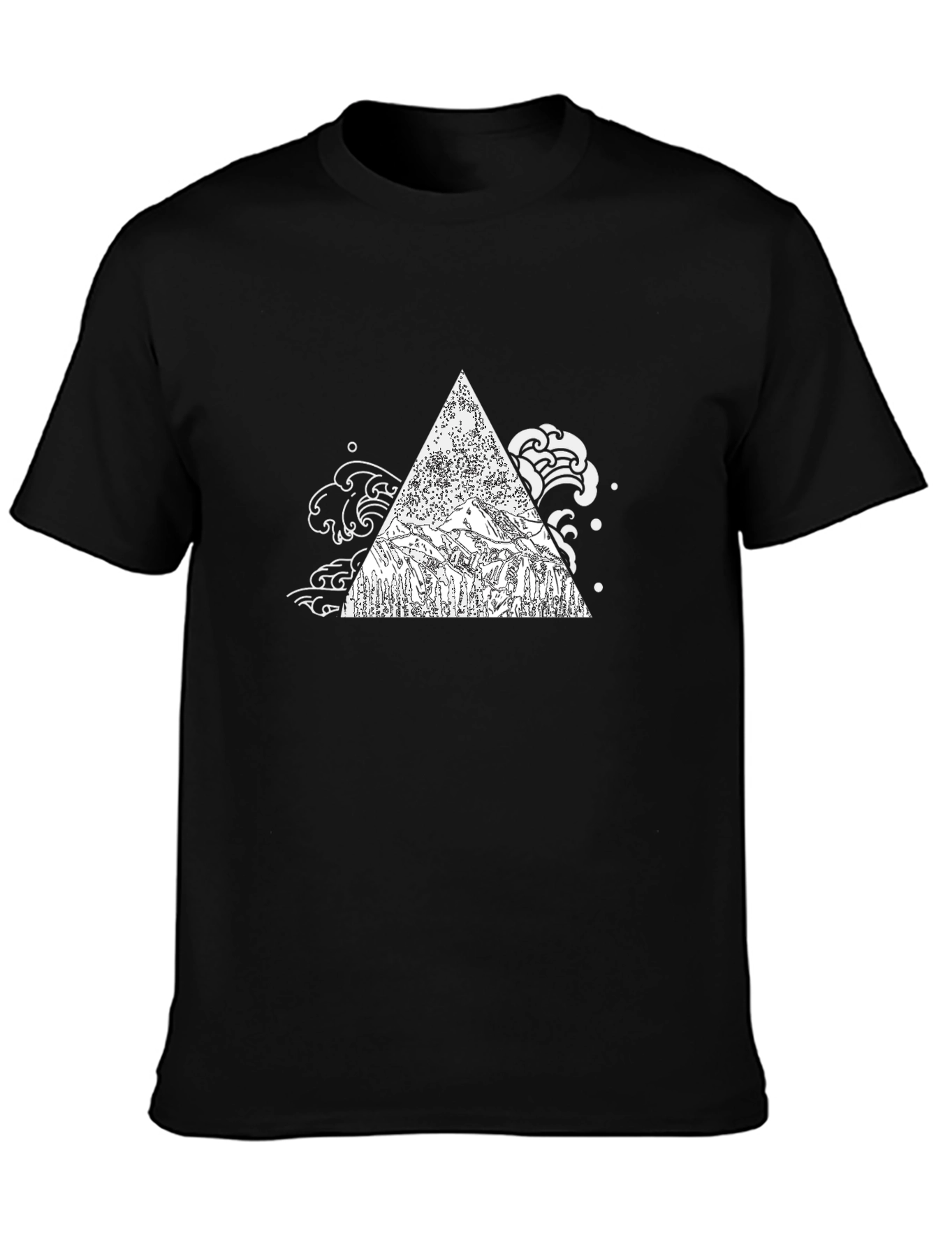 Mountain Peak Triangle Graphic Tee - Black