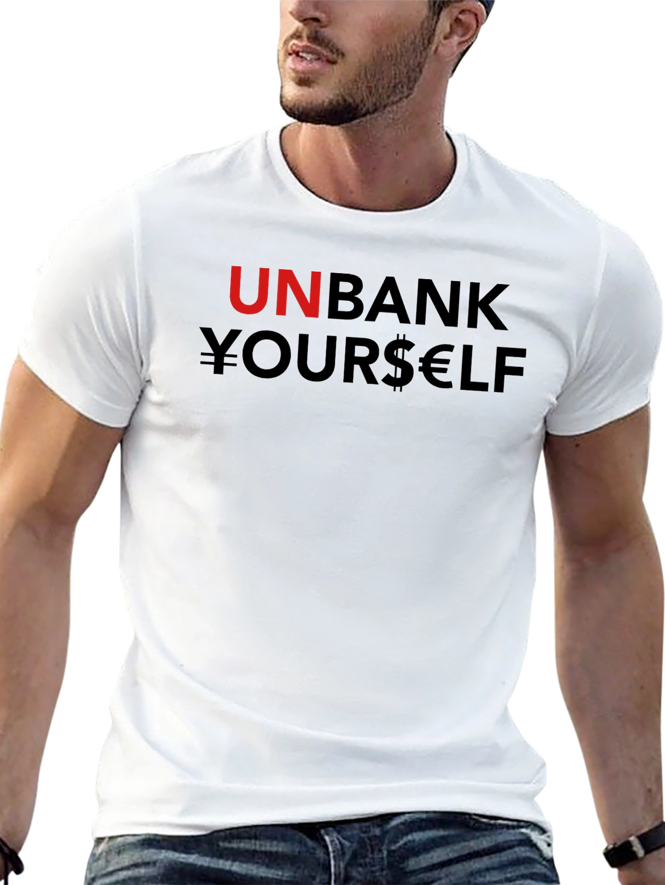 Unbank Yourself T-Shirt Black Cotton Blend