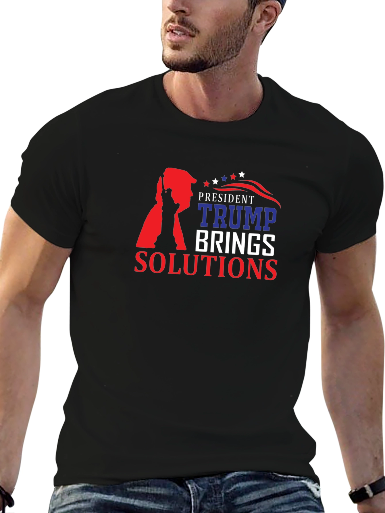 President Trump Brings Solutions Black T-Shirt