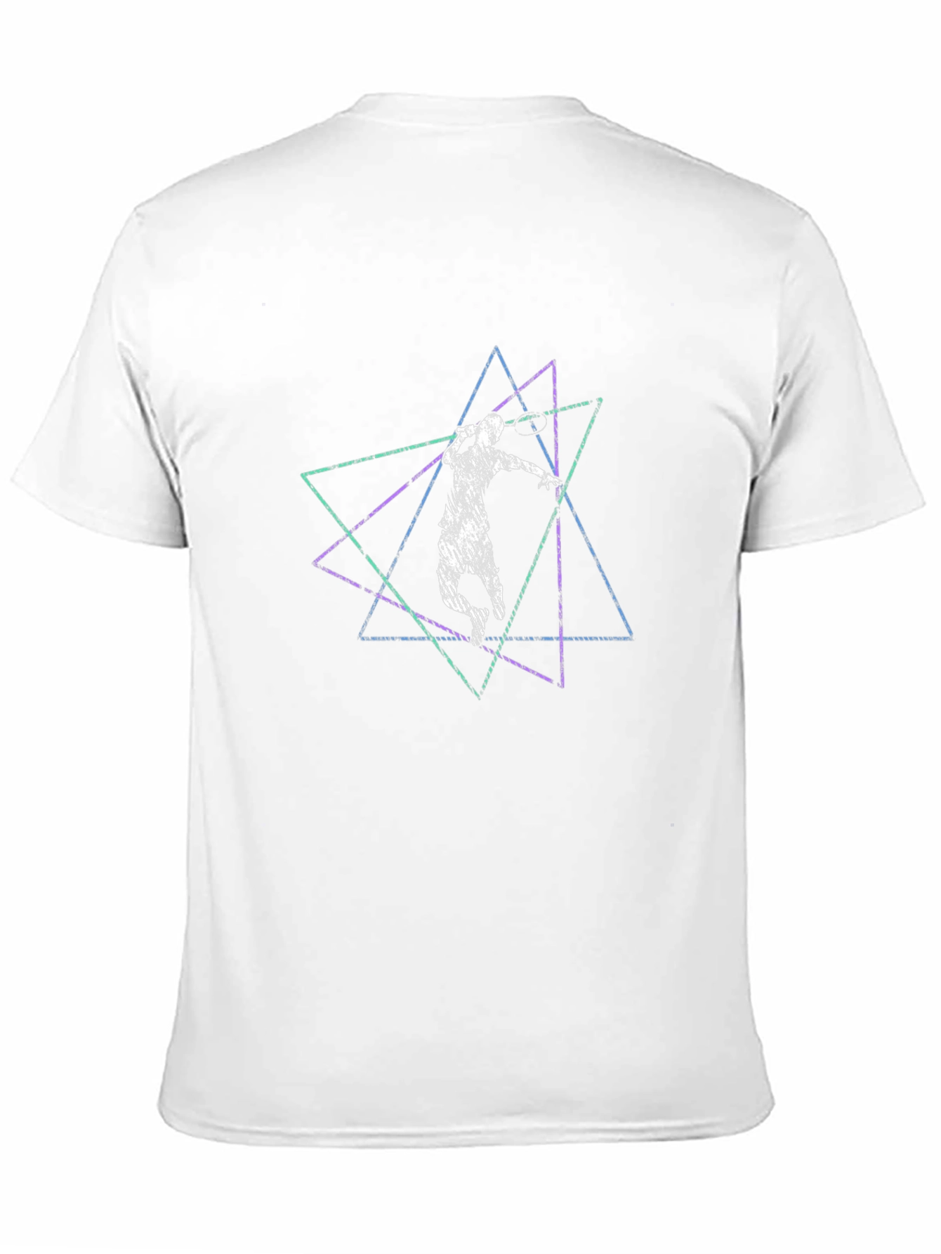 Geometric Tennis Player Graphic Black Tee