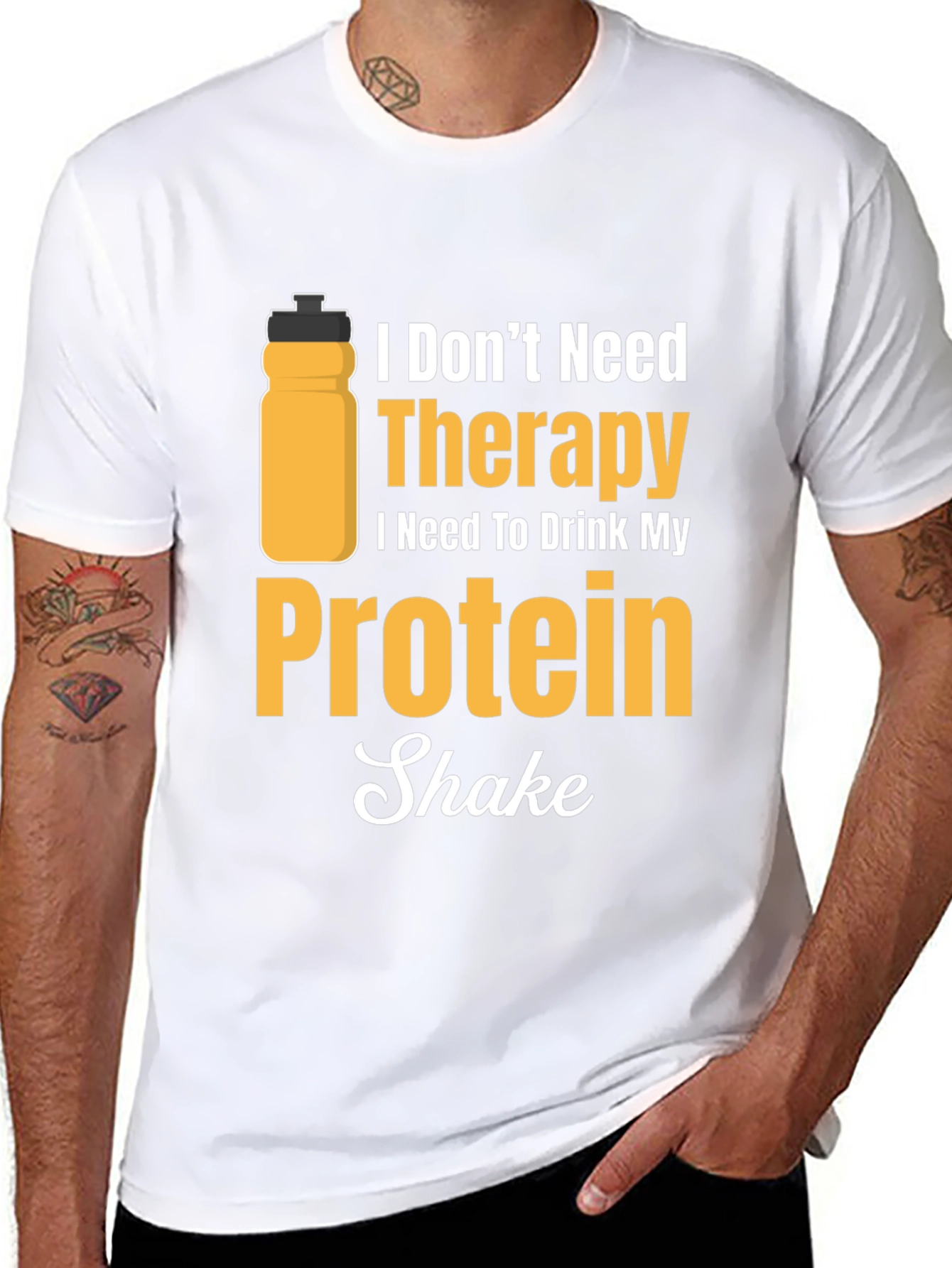 Protein Shake Therapy T-Shirt - Gym Workout Apparel