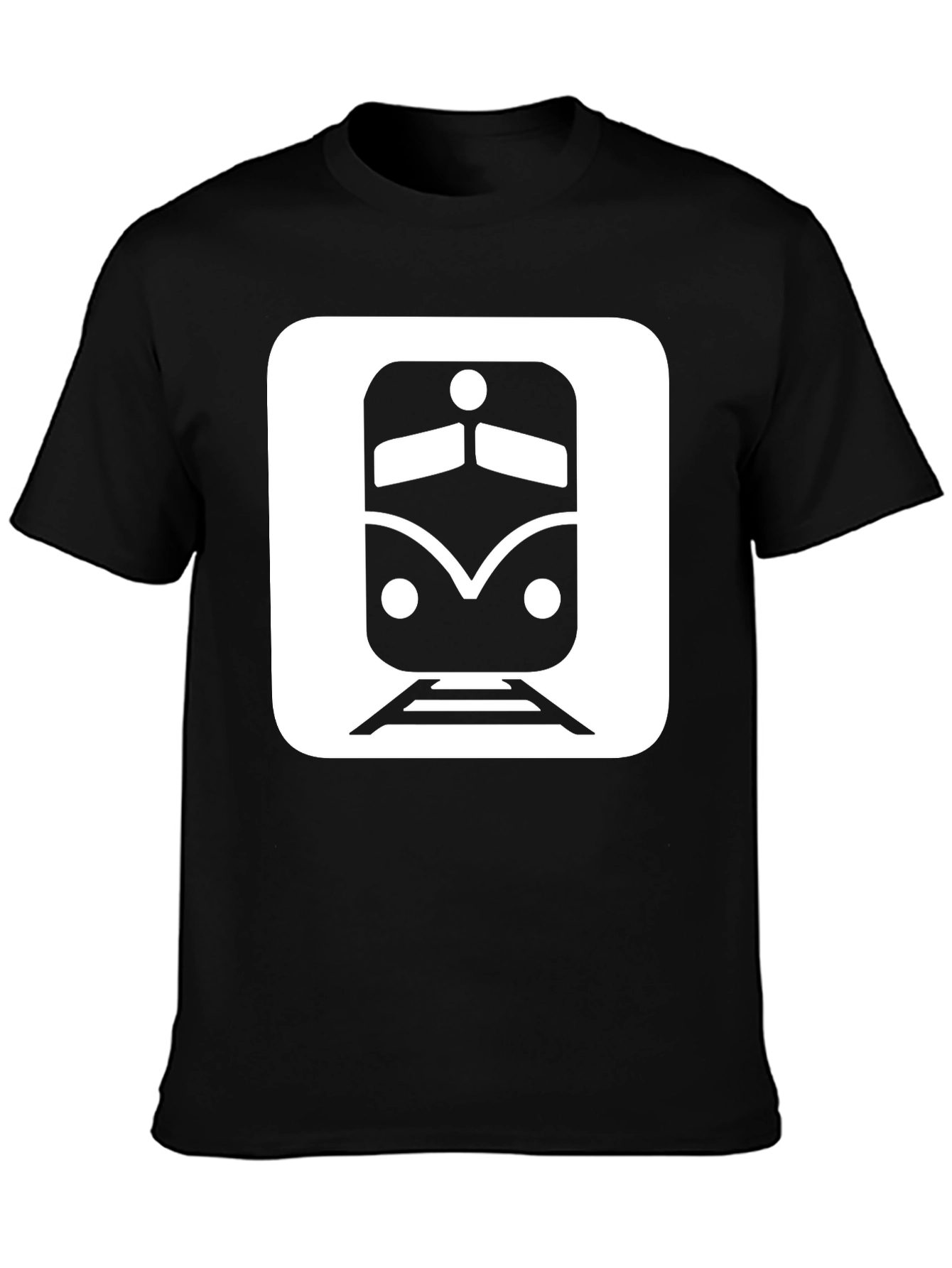 Train Graphic Tee - Stylish Black Cotton T-Shirt