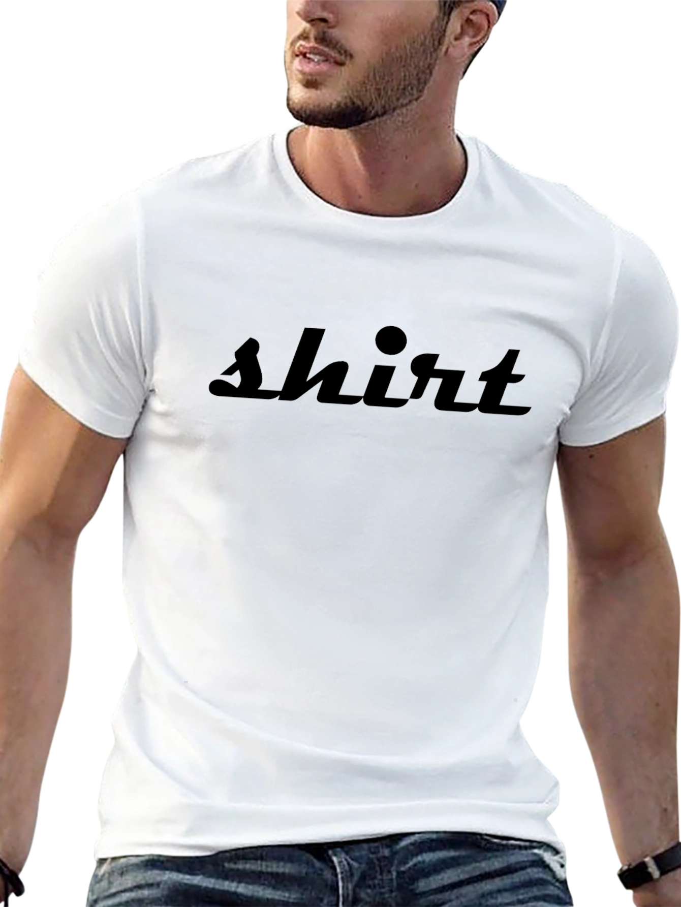 Black Shirt Graphic Tee - Minimalist Style
