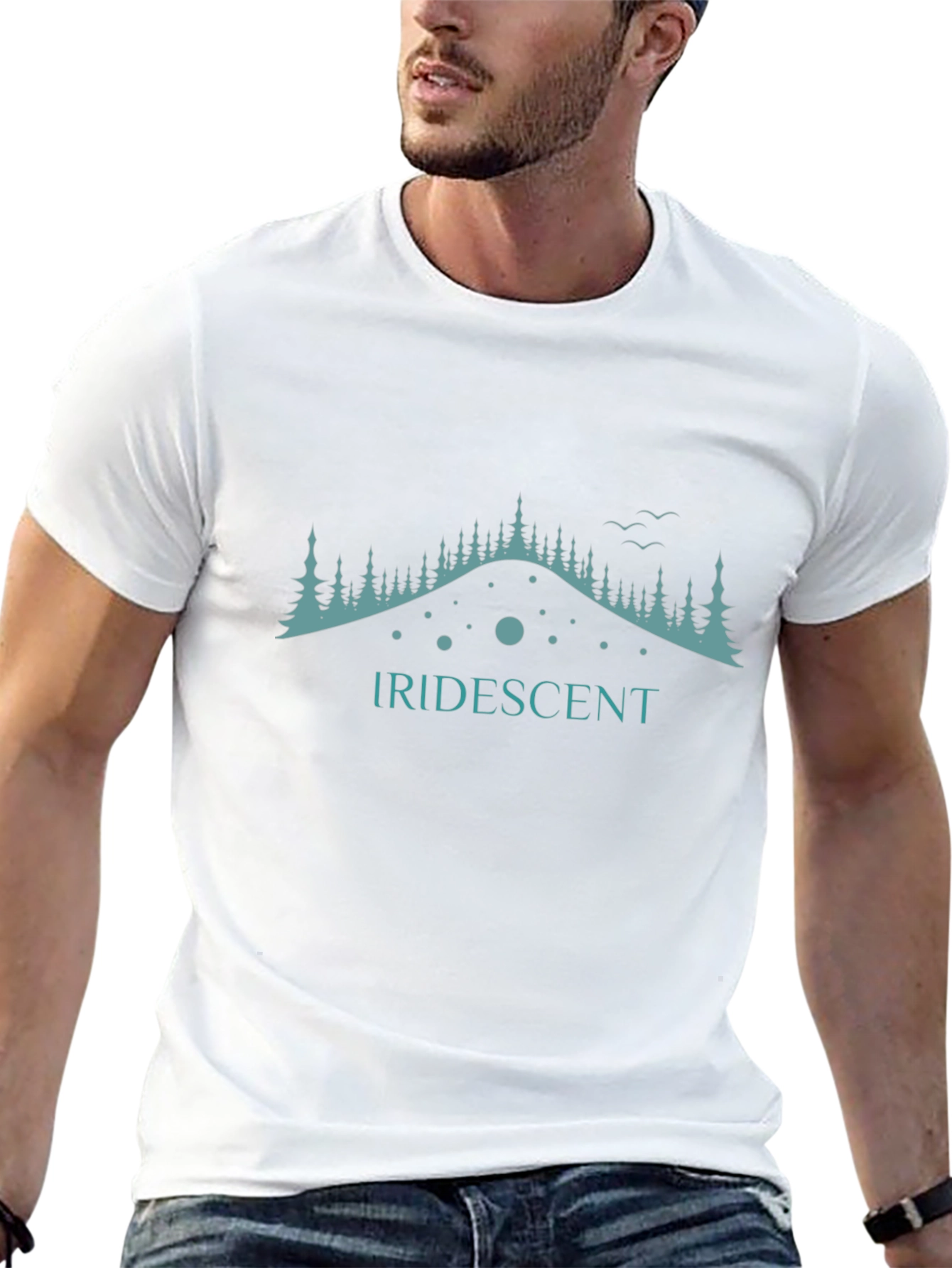 Iridescent Graphic Tee - Mountain Design