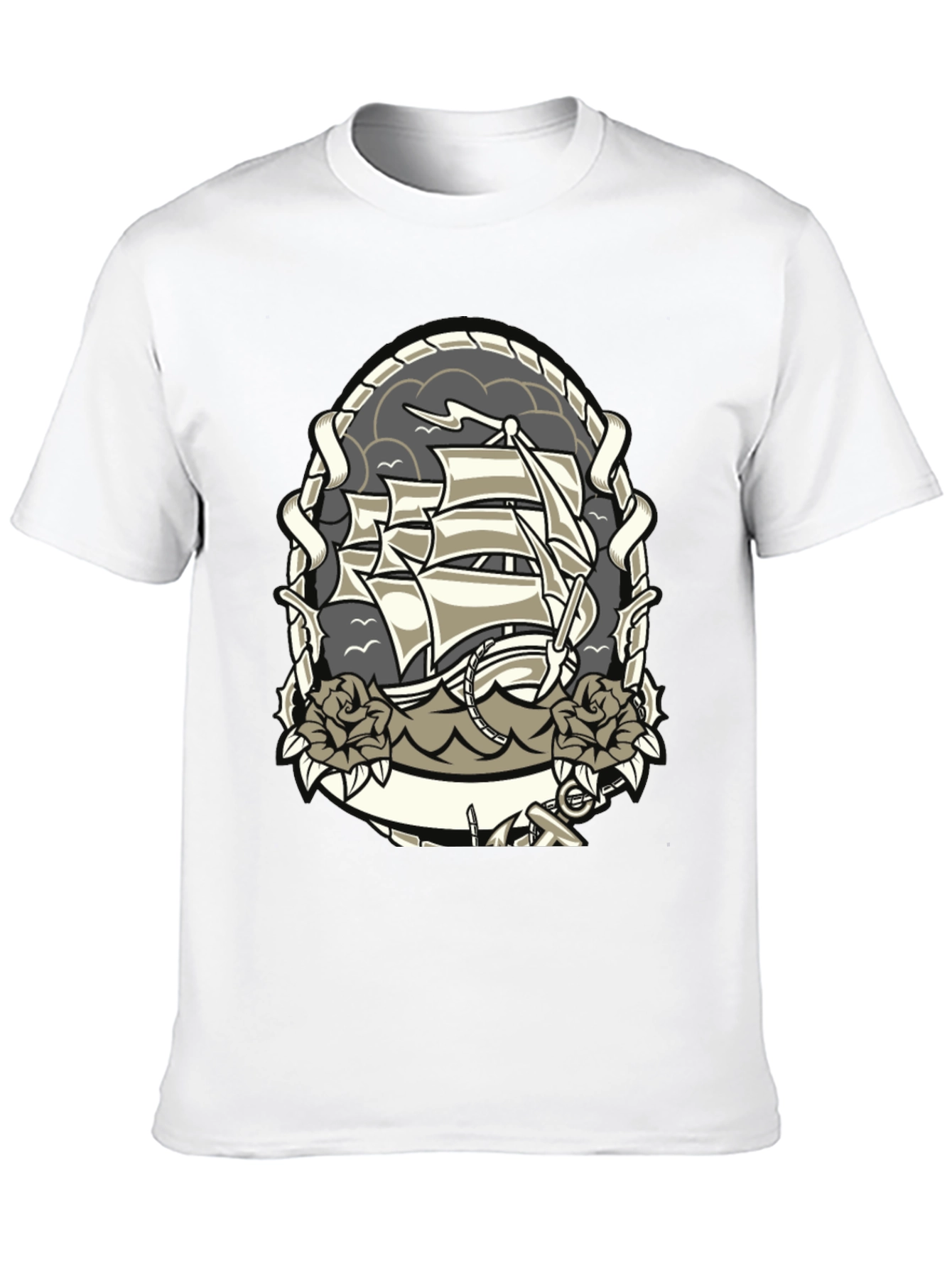 Nautical Ship Tattoo Graphic T-Shirt