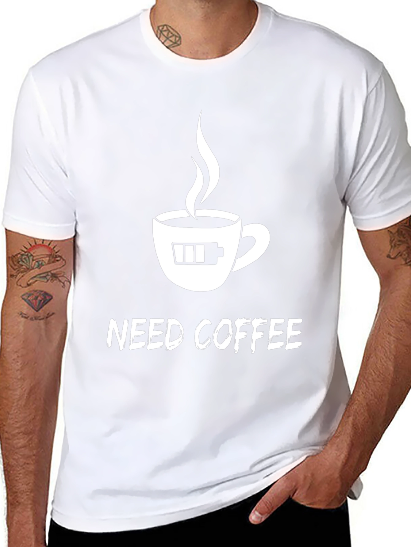 Need Coffee Battery T-Shirt