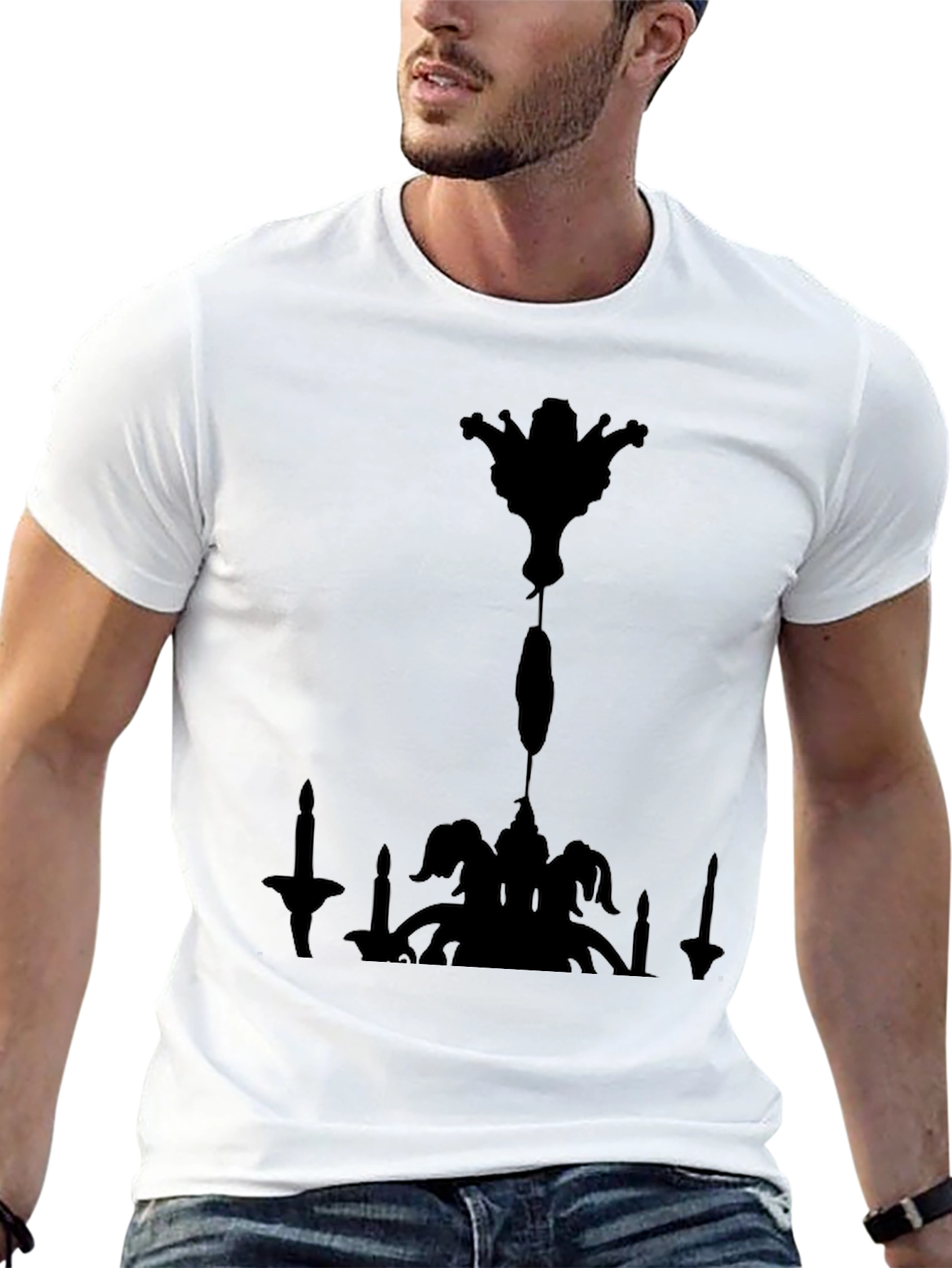 Chandelier Silhouette Graphic Tee - Mens Black T-Shirt