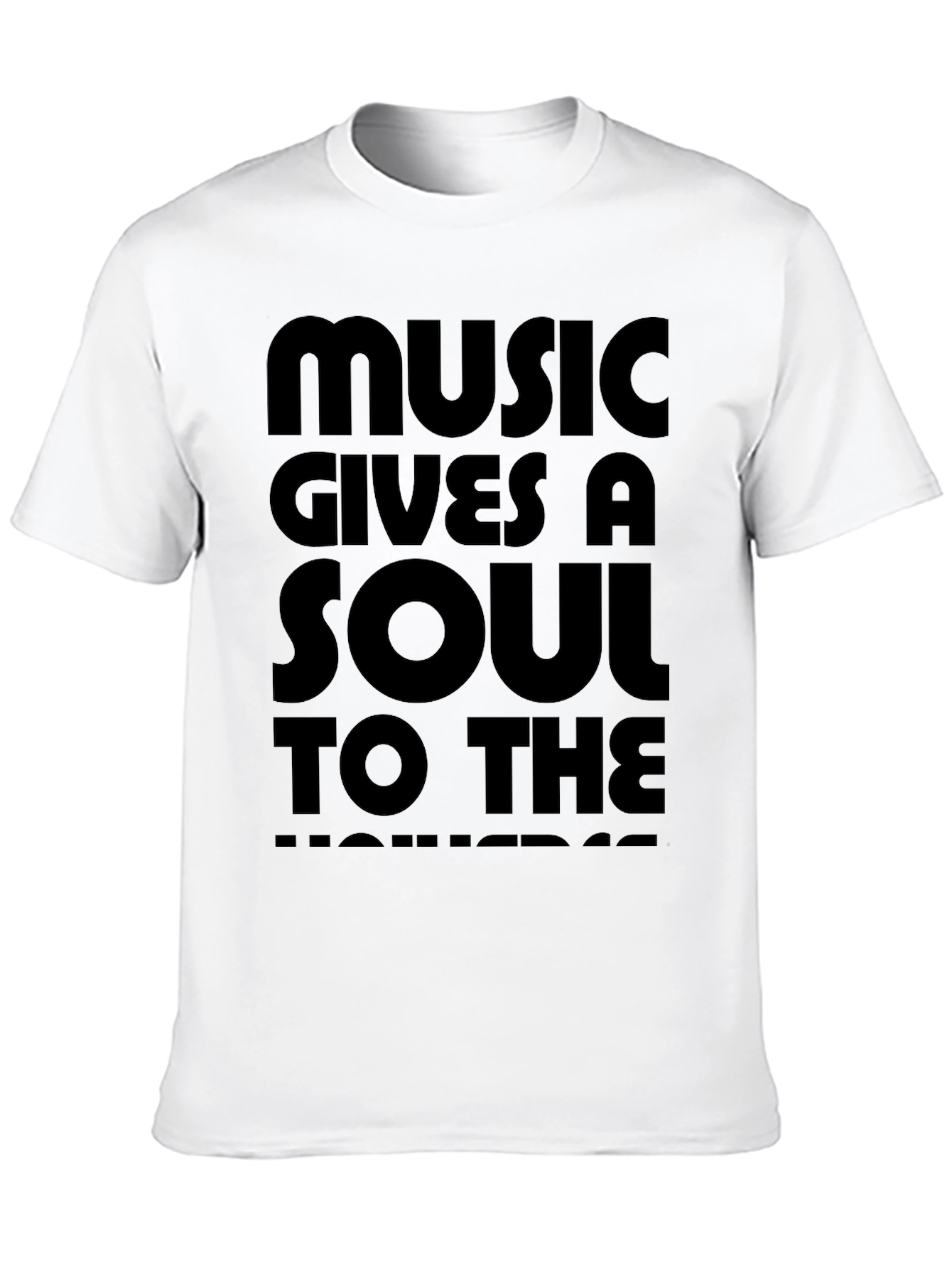 Music Gives a Soul to the Universe Black T-Shirt