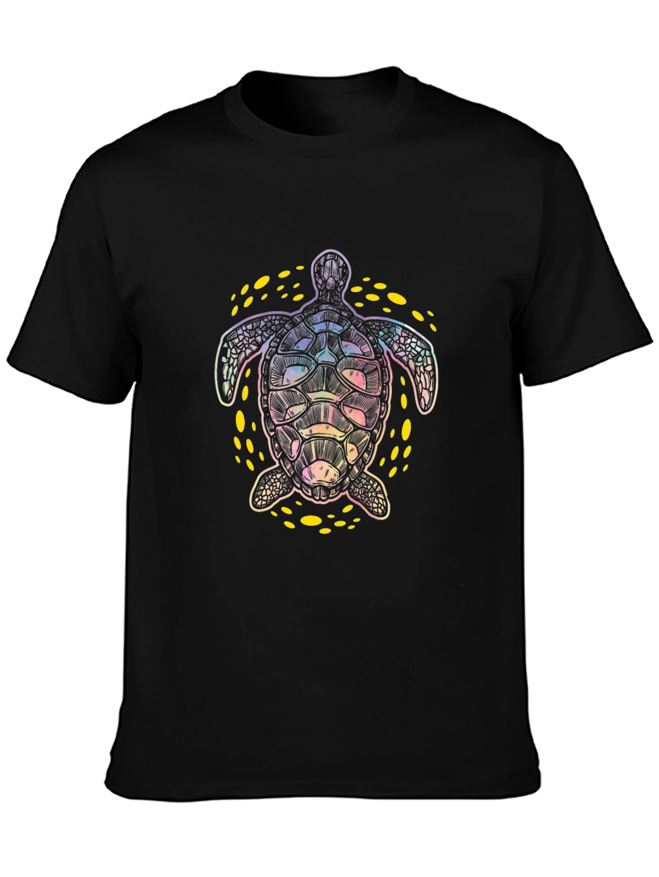 Turtle Graphic Tee - Black Cotton Comfort