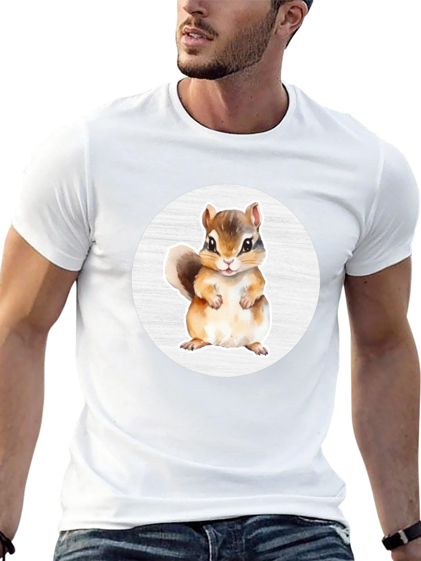 Cute Chipmunk Graphic Tee - Soft Cotton Blend