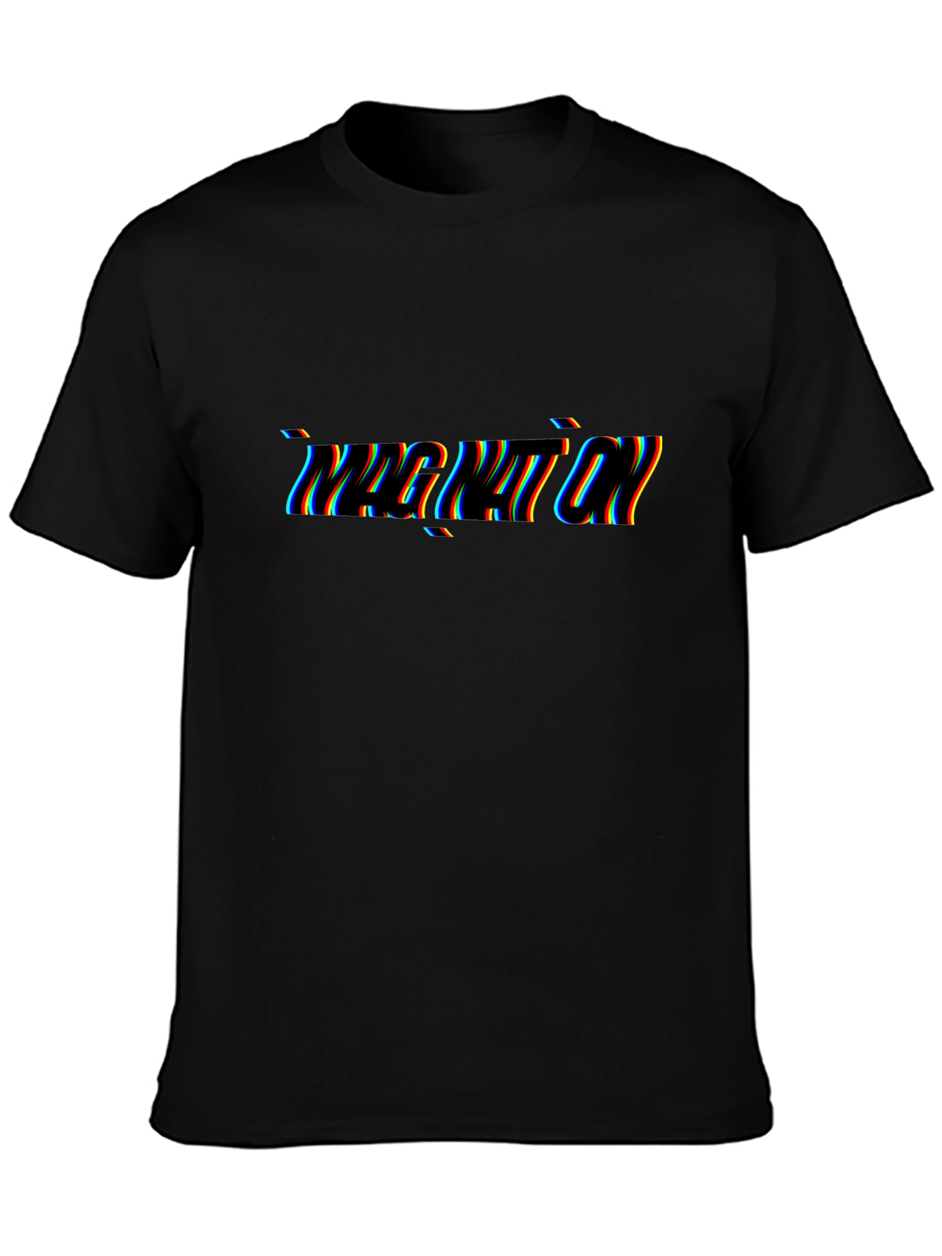 Black T-Shirt with Imagination Glitch Text