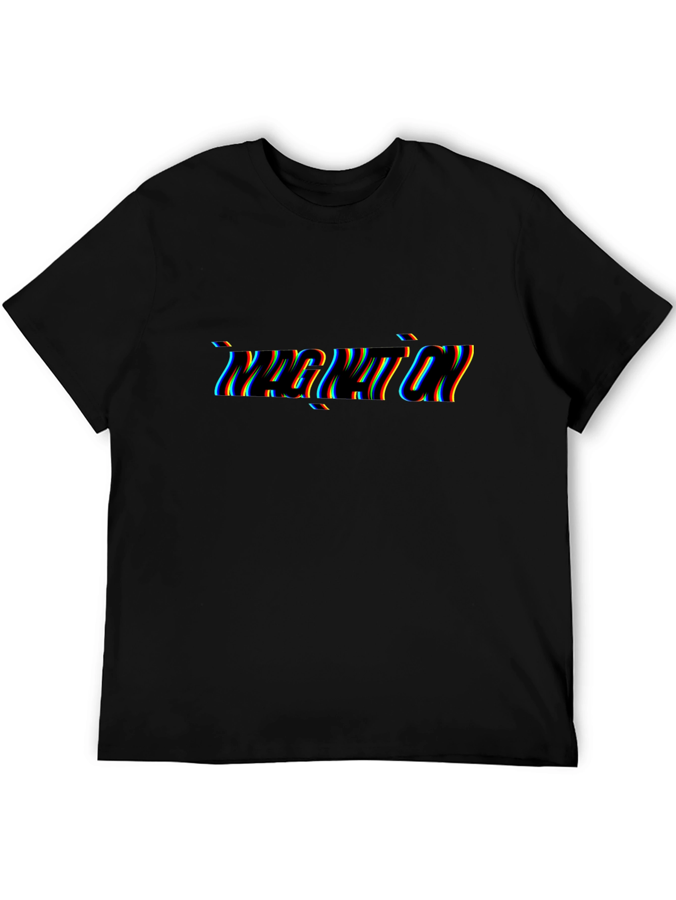 Black T-Shirt with Imagination Glitch Text