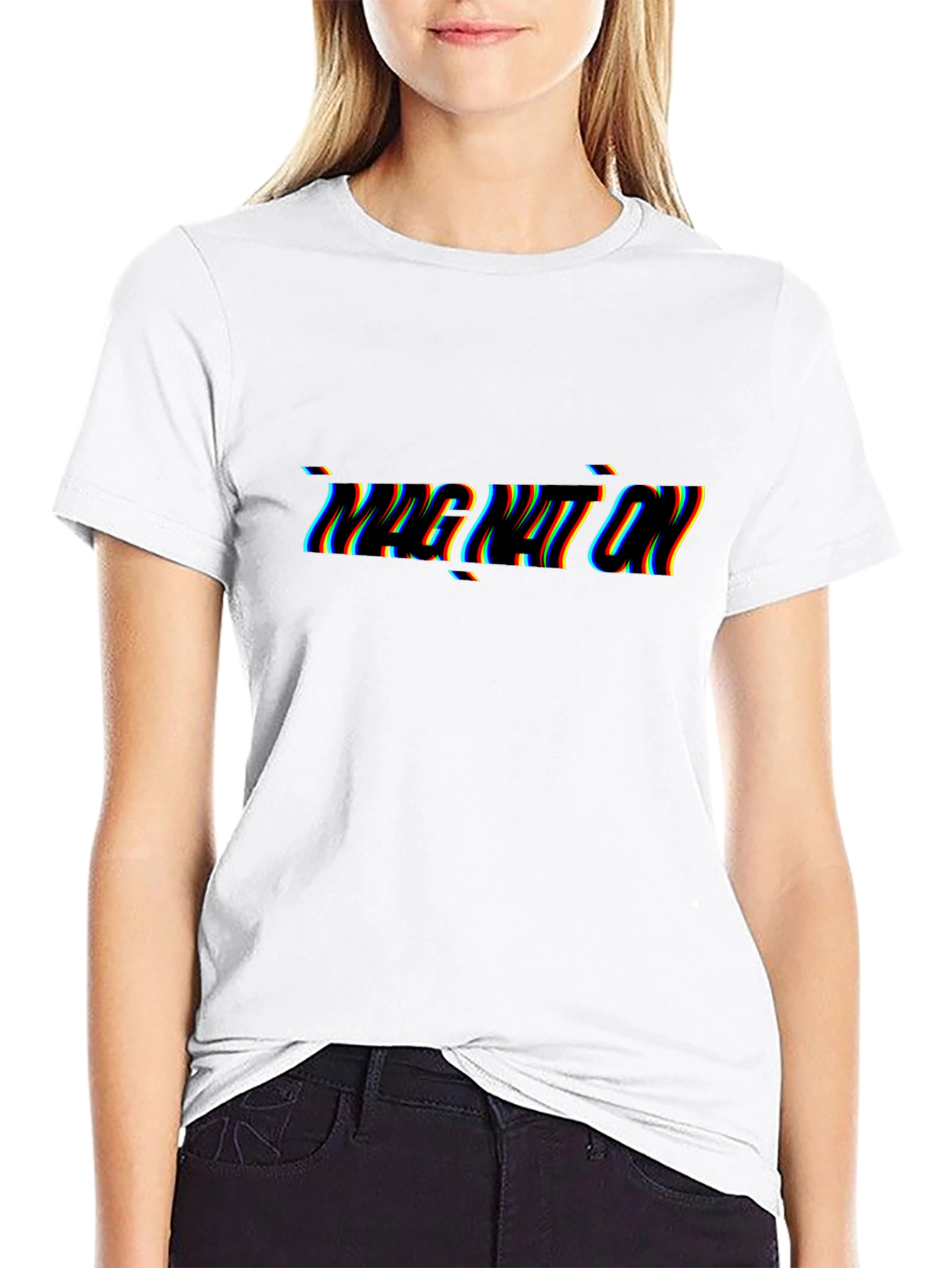 Black T-Shirt with Imagination Glitch Text