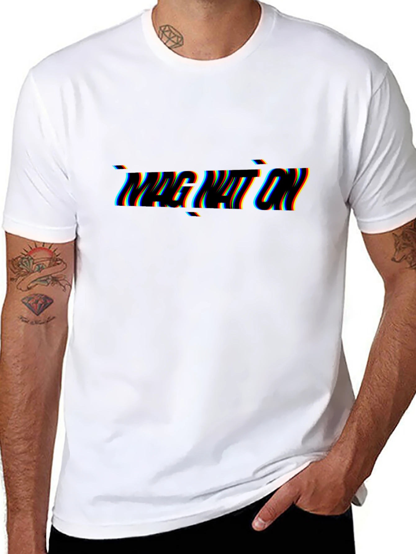 Black T-Shirt with Imagination Glitch Text