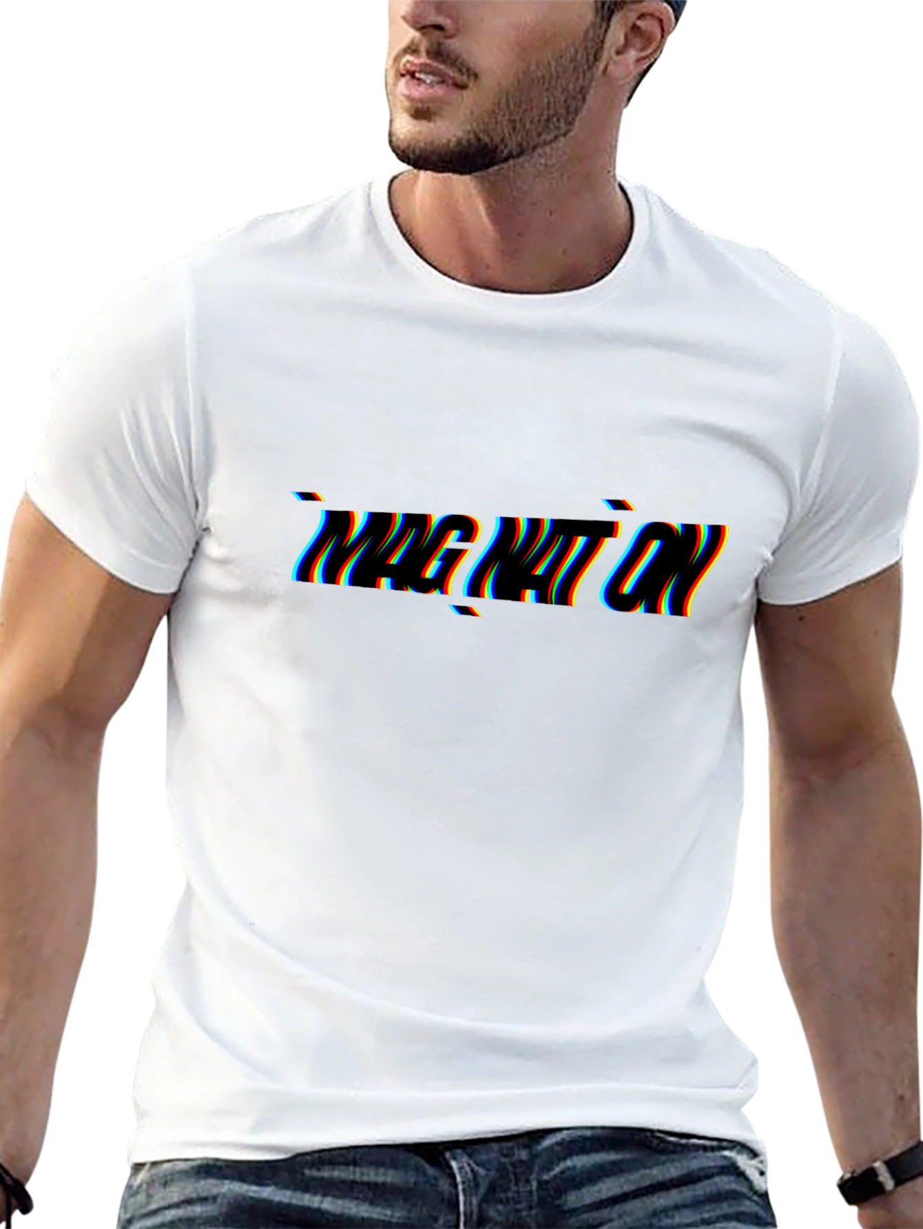 Black T-Shirt with Imagination Glitch Text