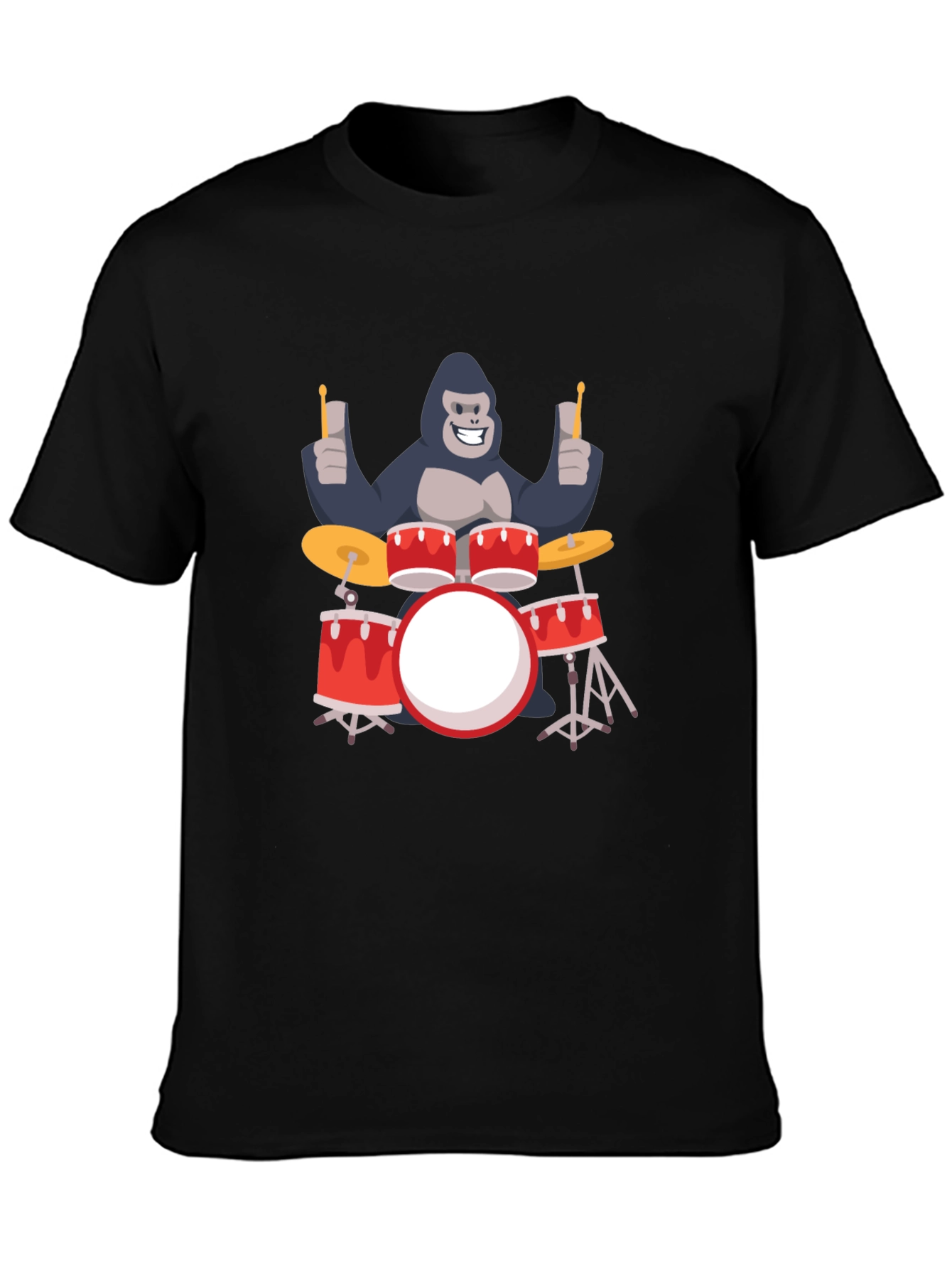 Gorilla Drummer T-Shirt - Black