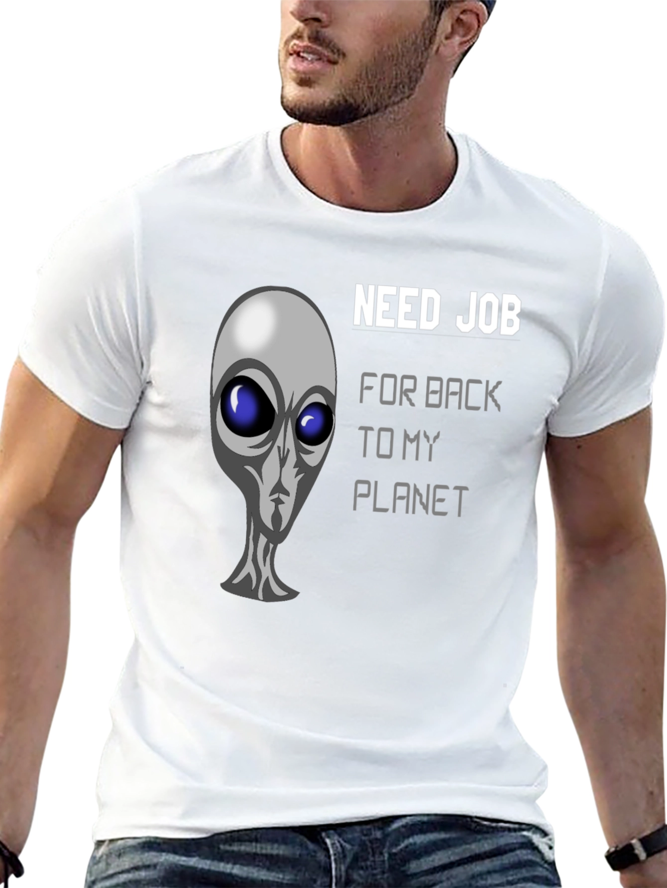 Need Job Alien Graphic Black T-Shirt